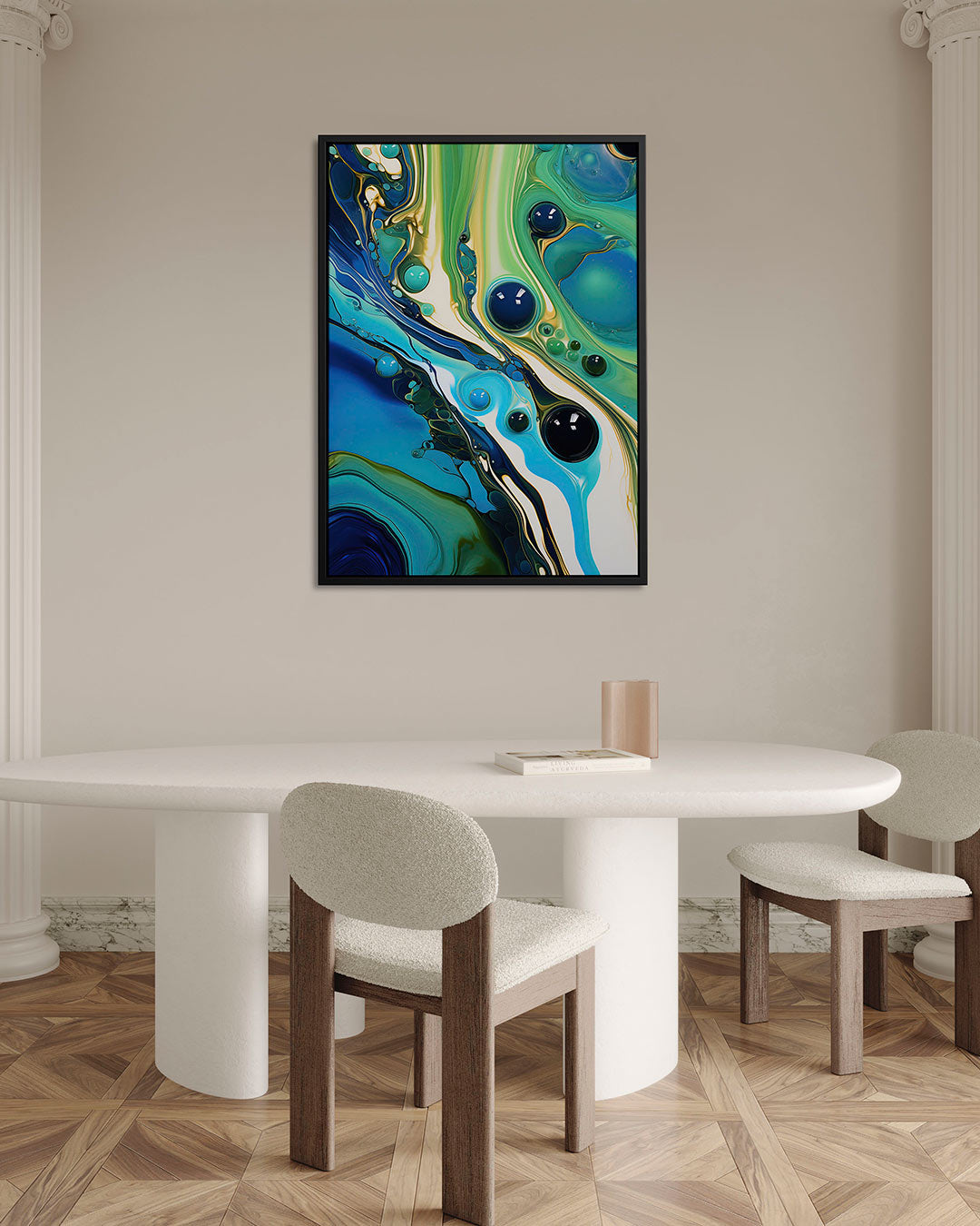 Vloeiende kleurencompositie Kunstwerk