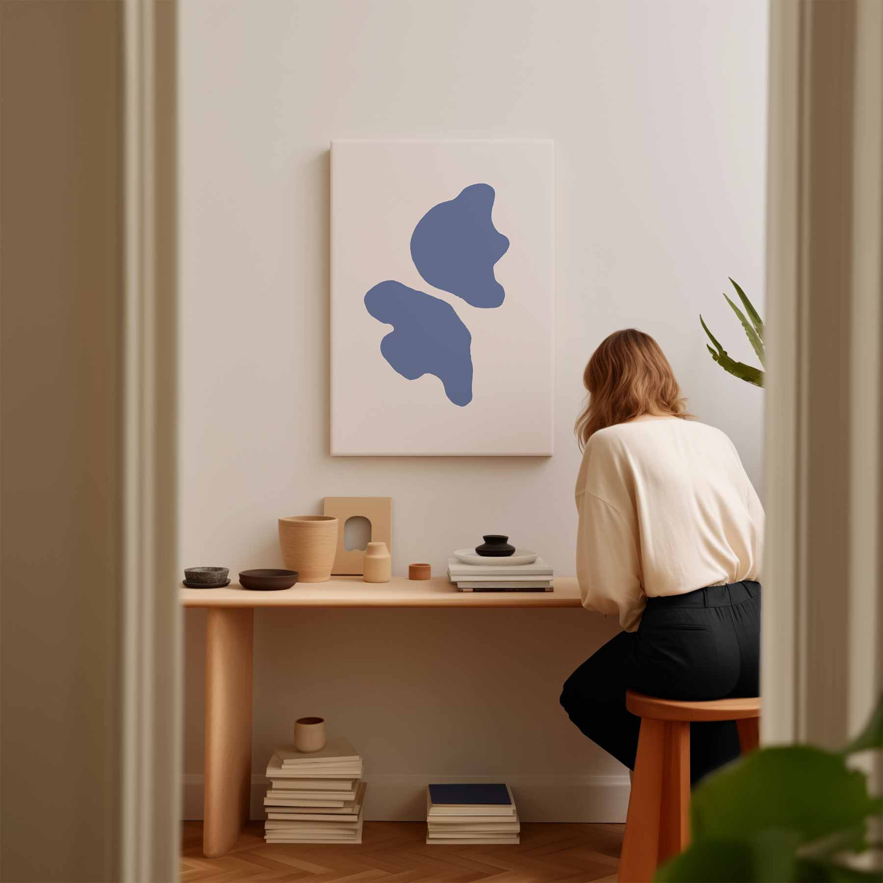 Speelse Paarse Vormen Kunstwerk-canvas-dibond-plexiglas-wanddecoratie-WallArtistic
