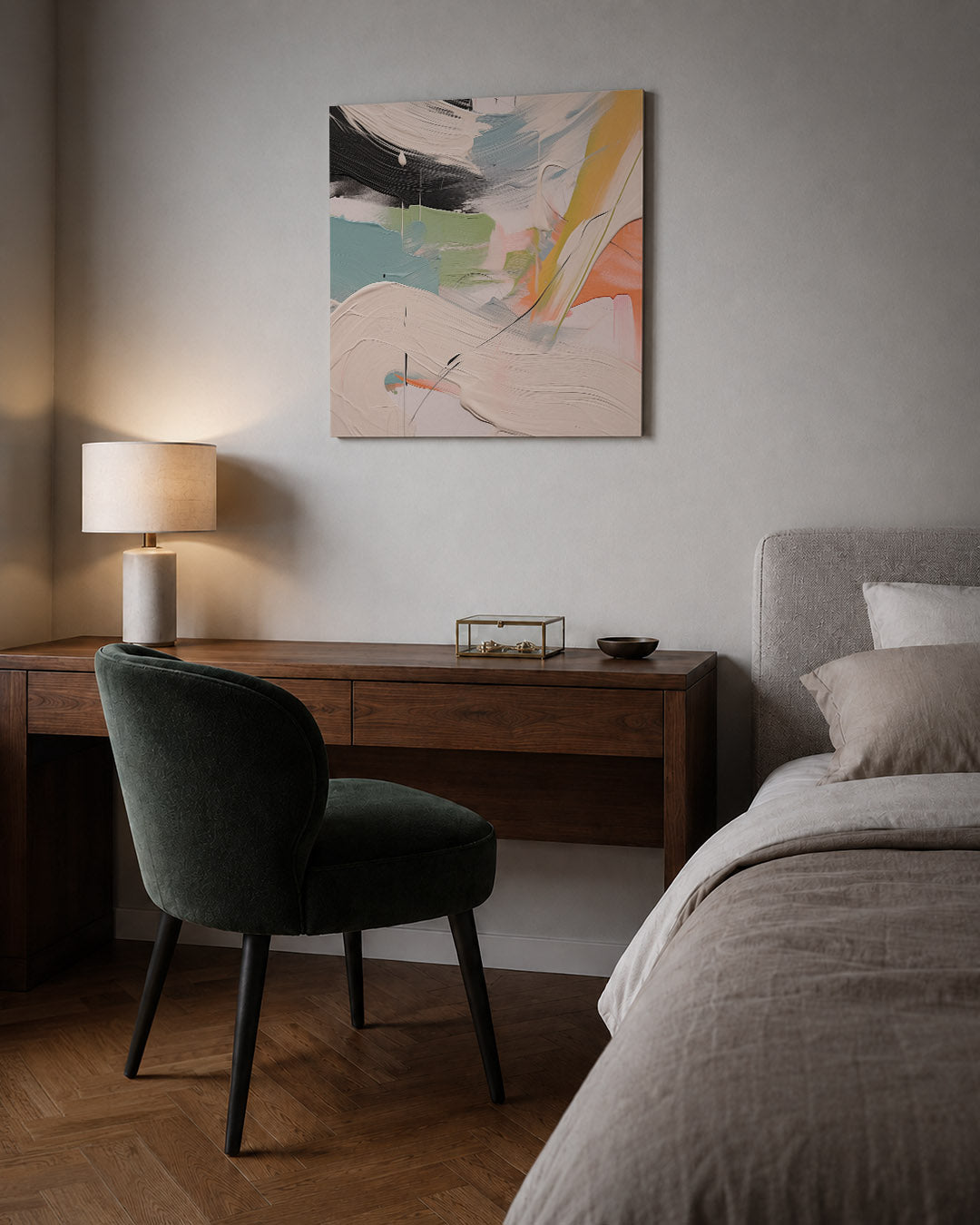 Dynamische kleurencompositie Kunstwerk