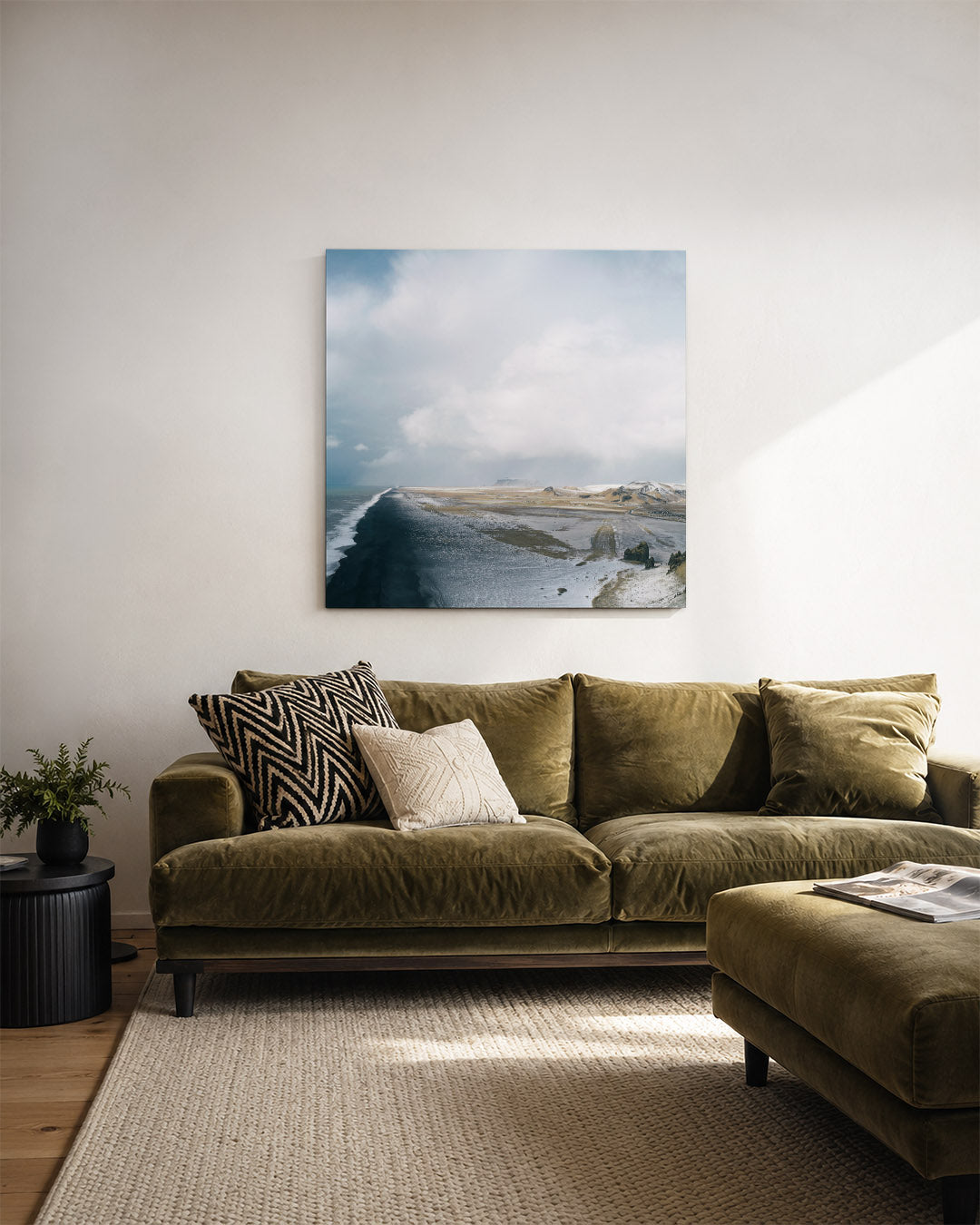 Kustlandschap met wolken Kunstwerk