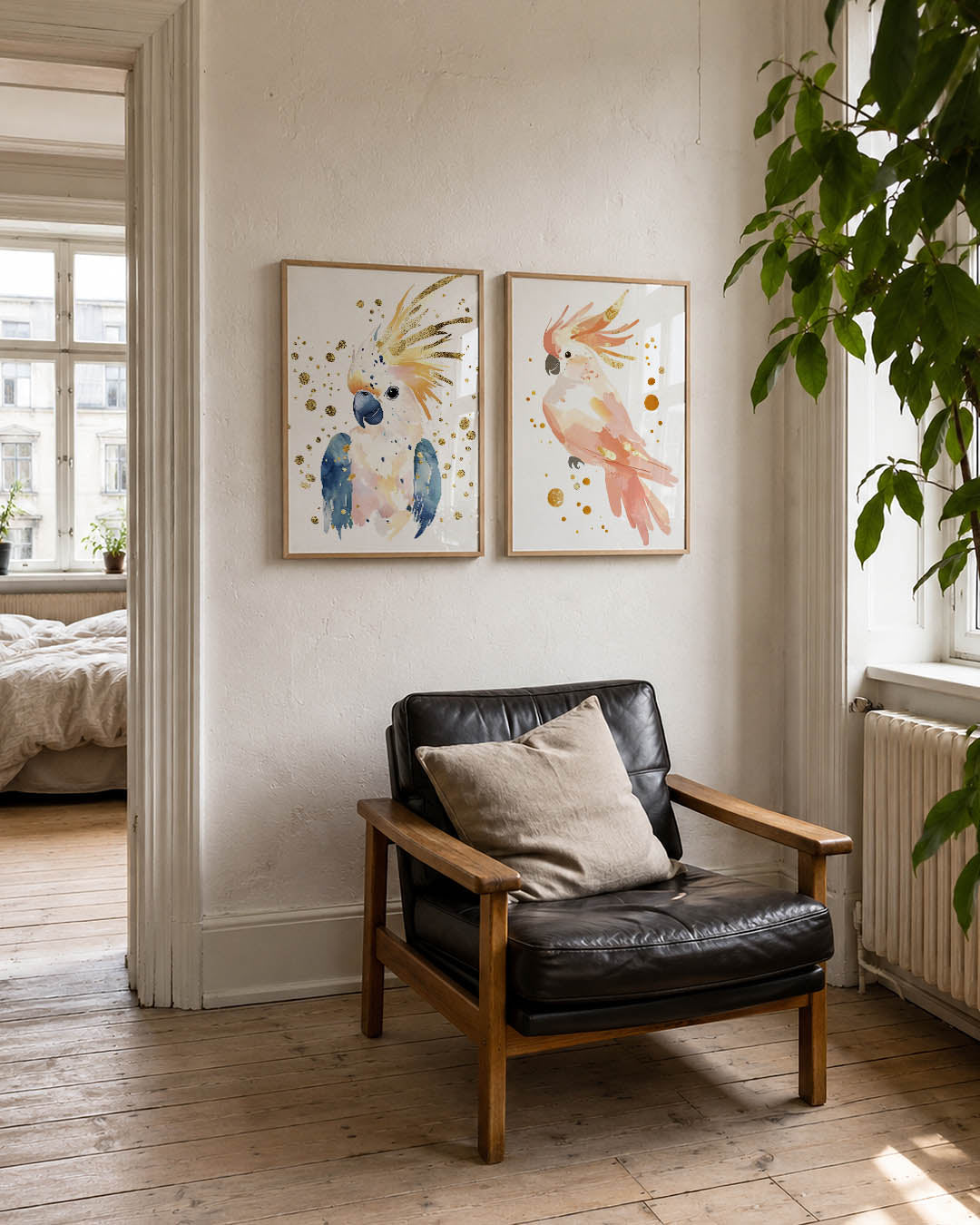 Vogel en goud Posterset