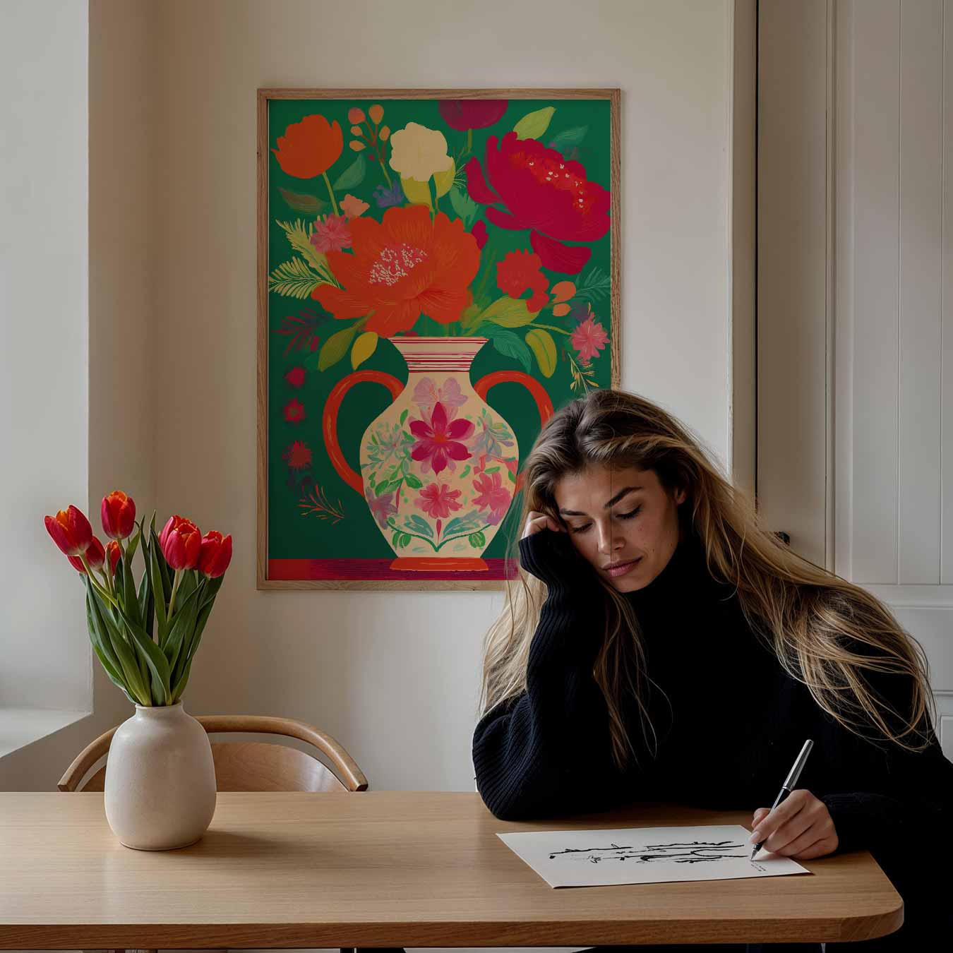Bloemenpracht in Vaas Poster-WallArtistic