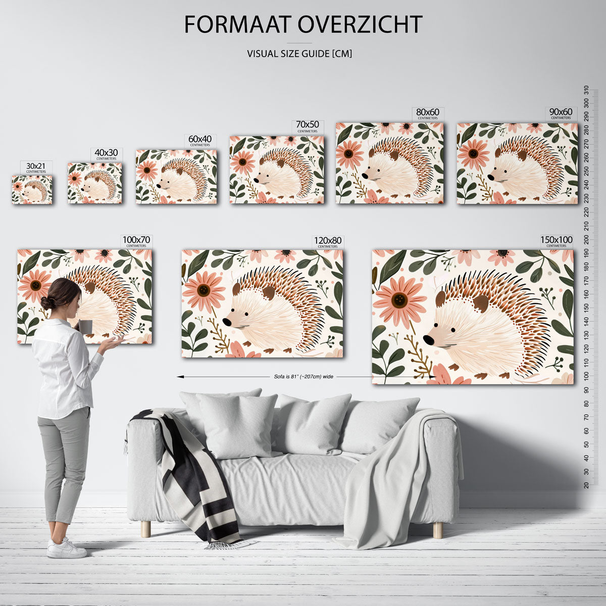 Egel en bloemen Poster