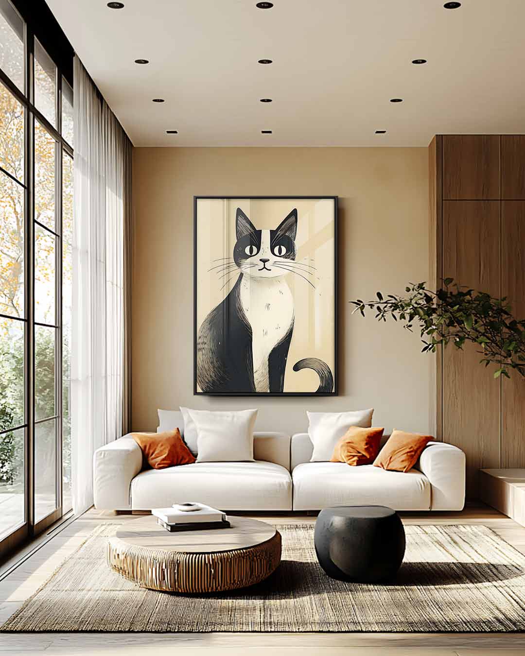 Zeitlose Katze auf Tapetenkunst