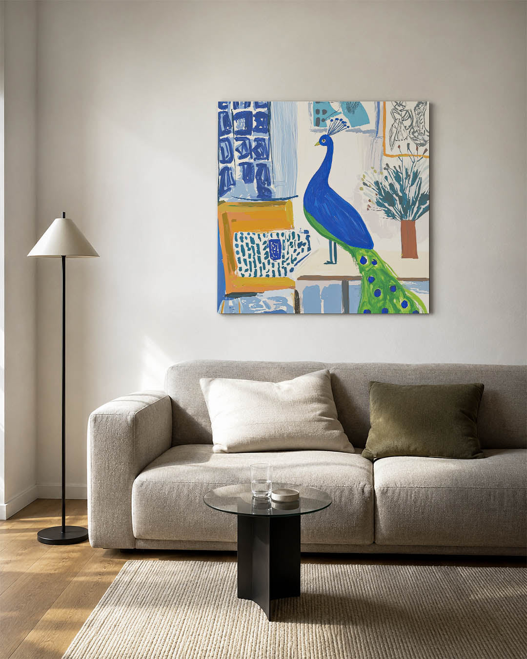 Vrolijke pauw Kunstwerk