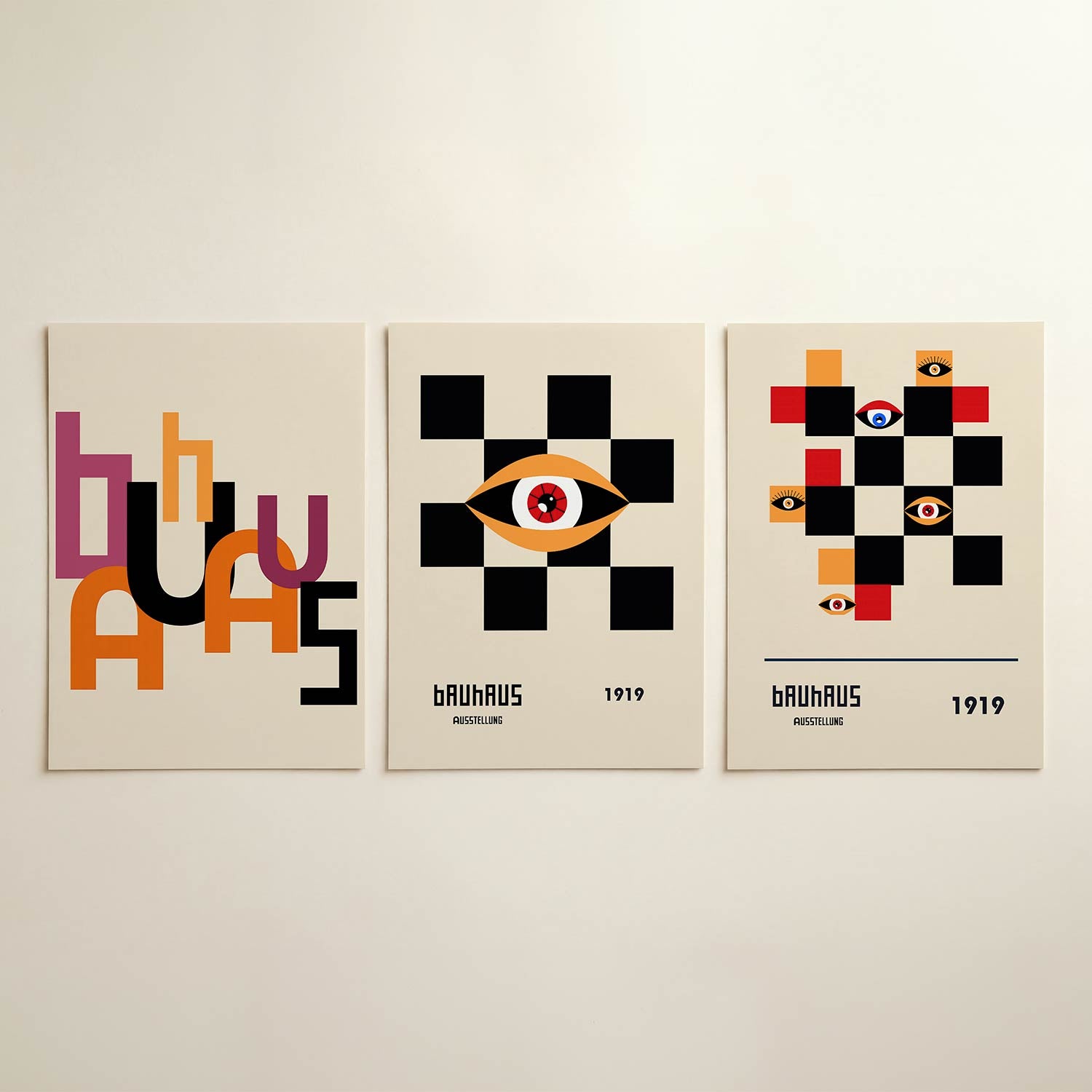 Kleurrijke lettervormen Posterset