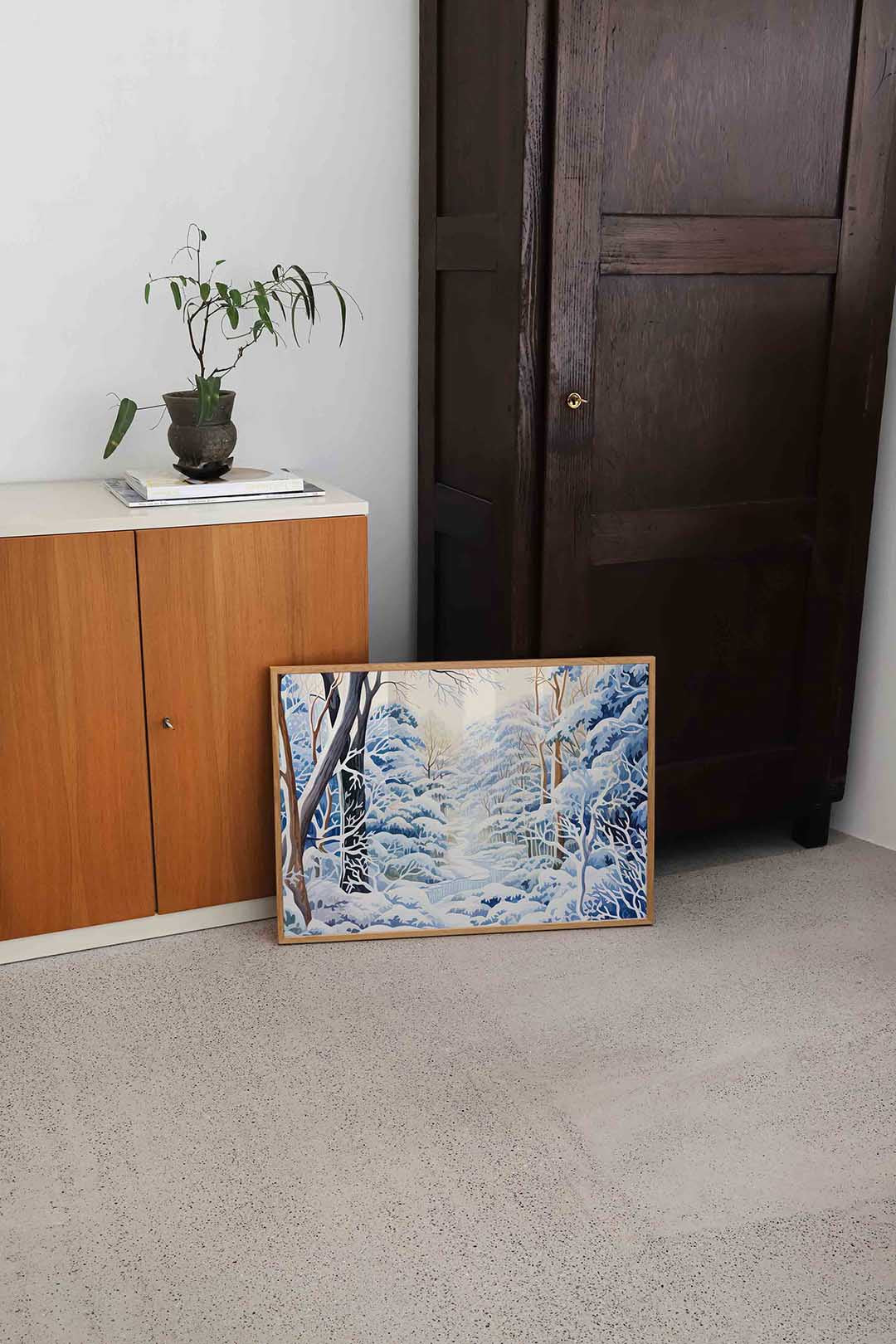 Winterlandschap met bomen Poster