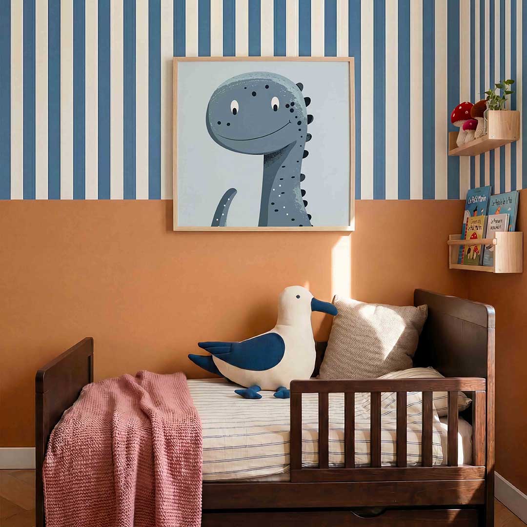 Blauwe dinosaurus Poster
