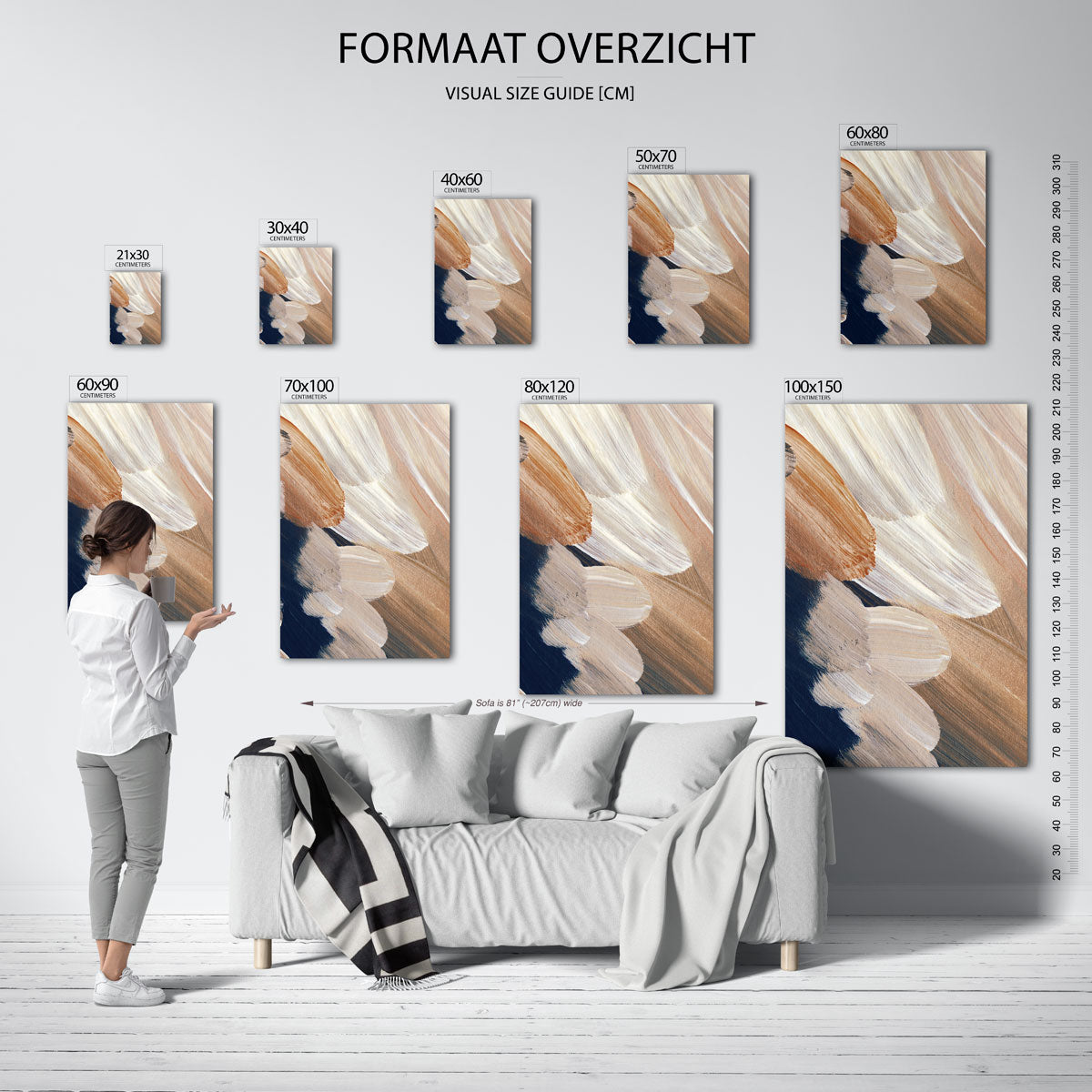 Abstracte penseelstreken Poster