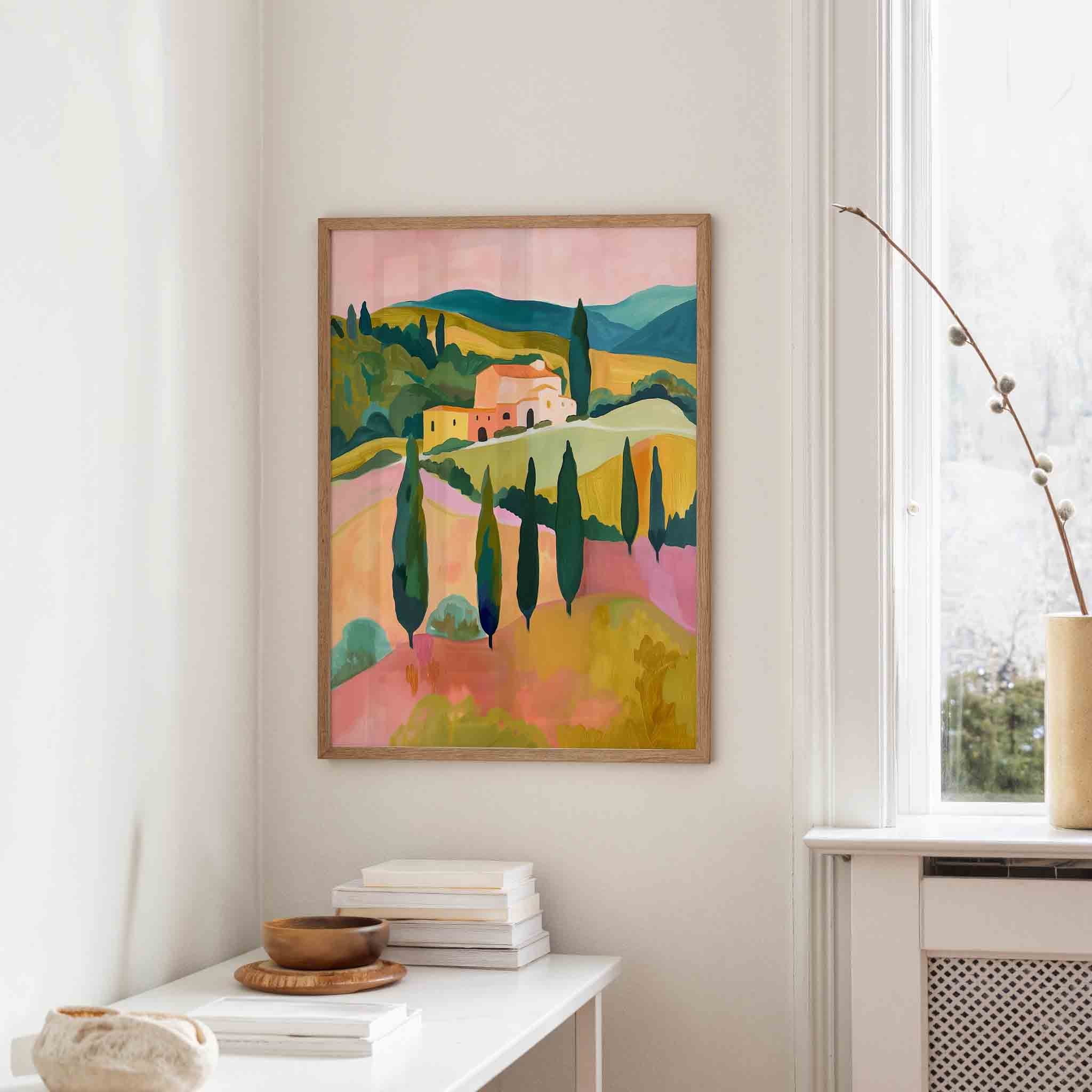 Landschap met cipressen Poster