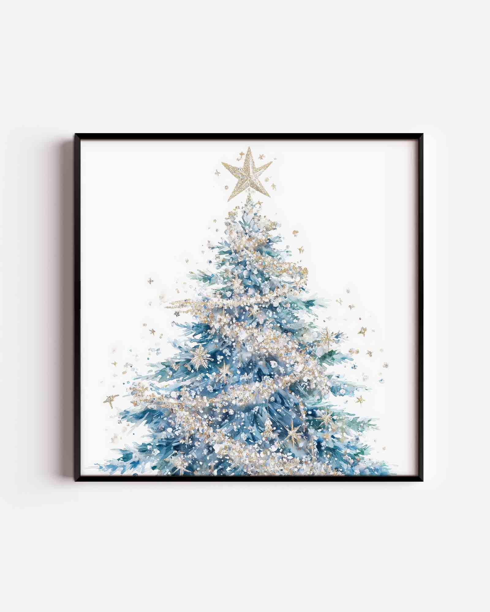 Kerstboom met ster Poster