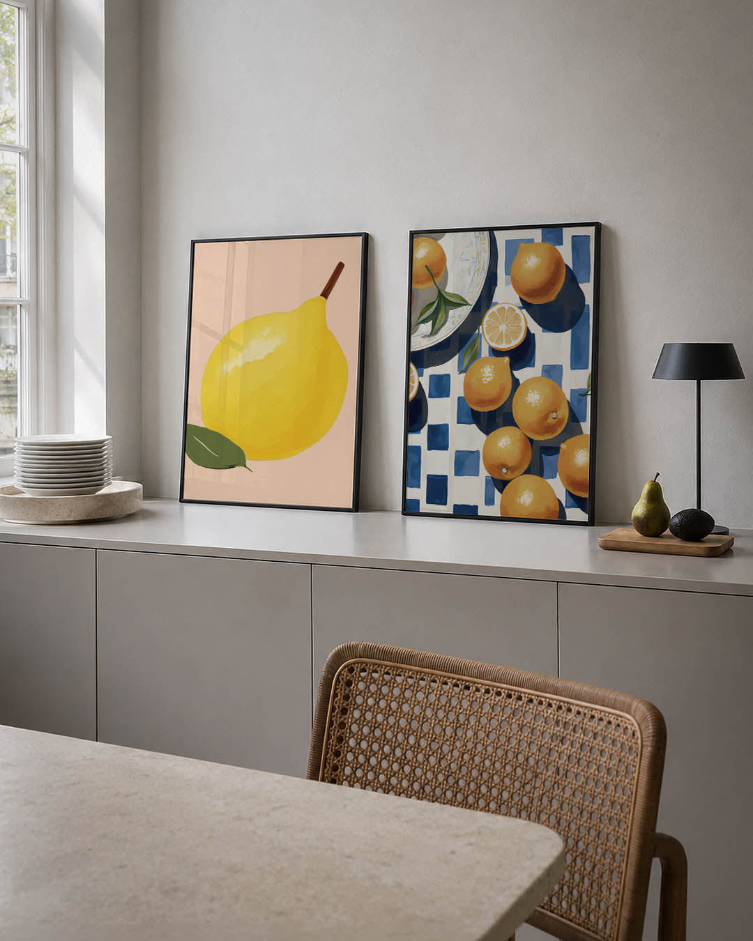 Citroen en blad Posterset