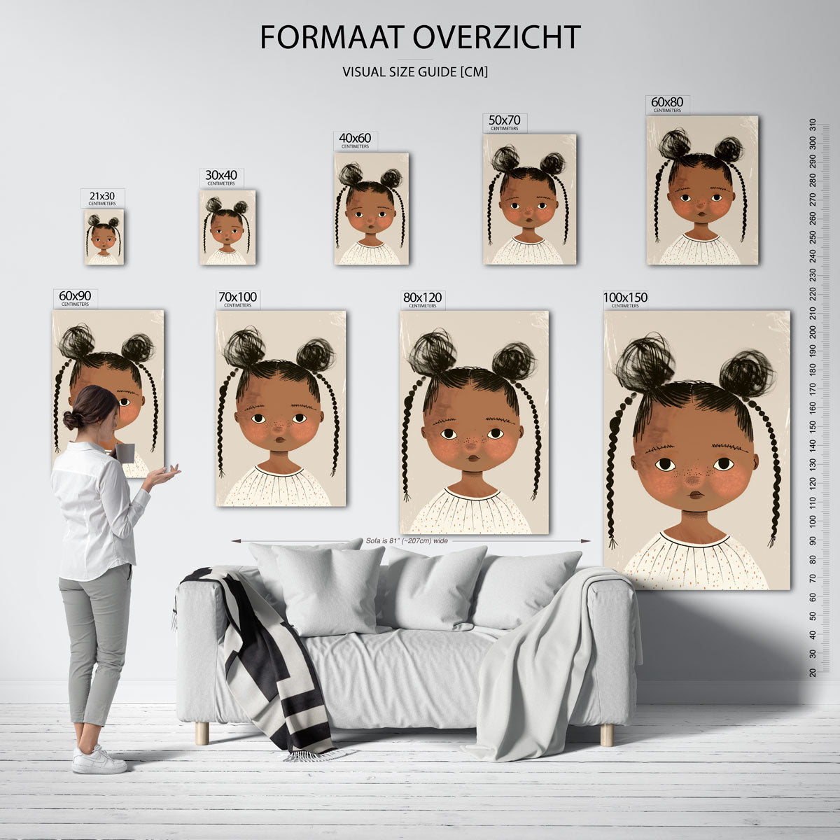 Meisje met vlechten Poster