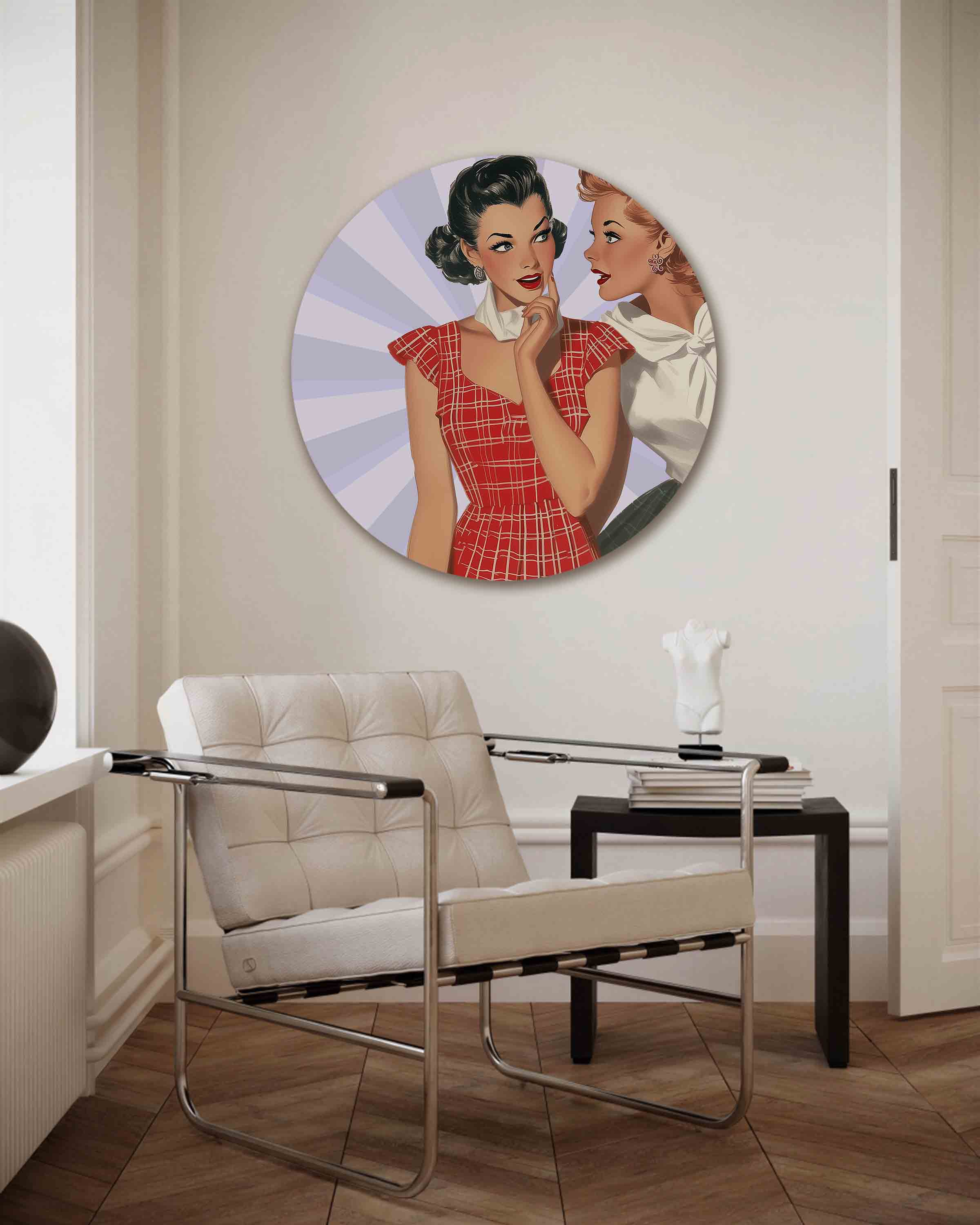 Vrouwen in retro stijl Muurcirkel