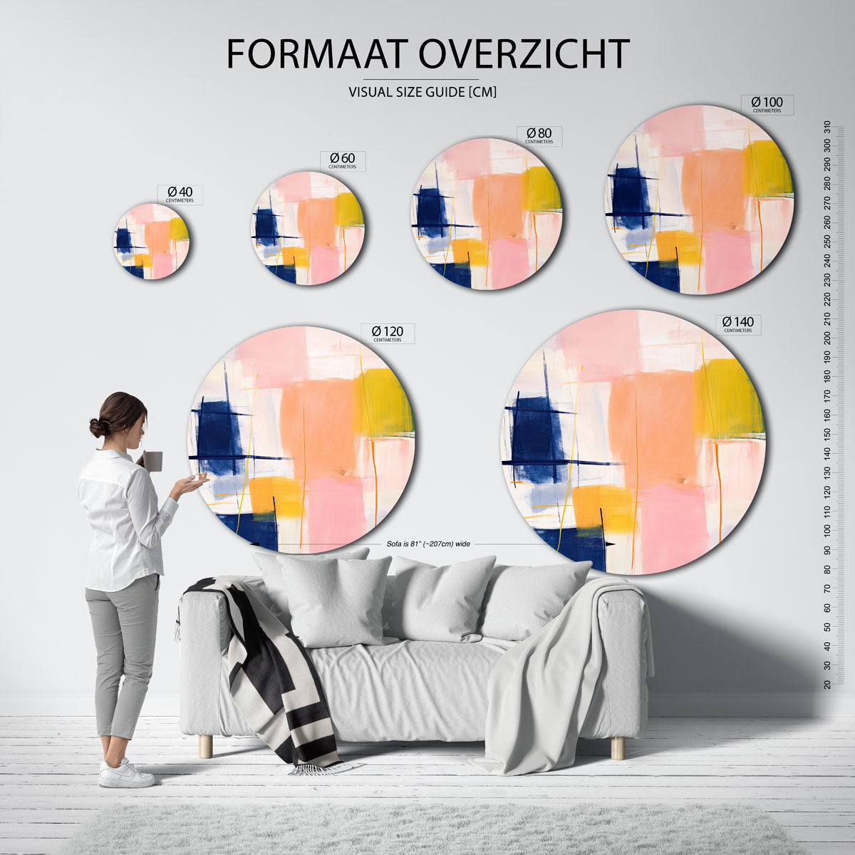 Abstracte vormen Muurcirkel