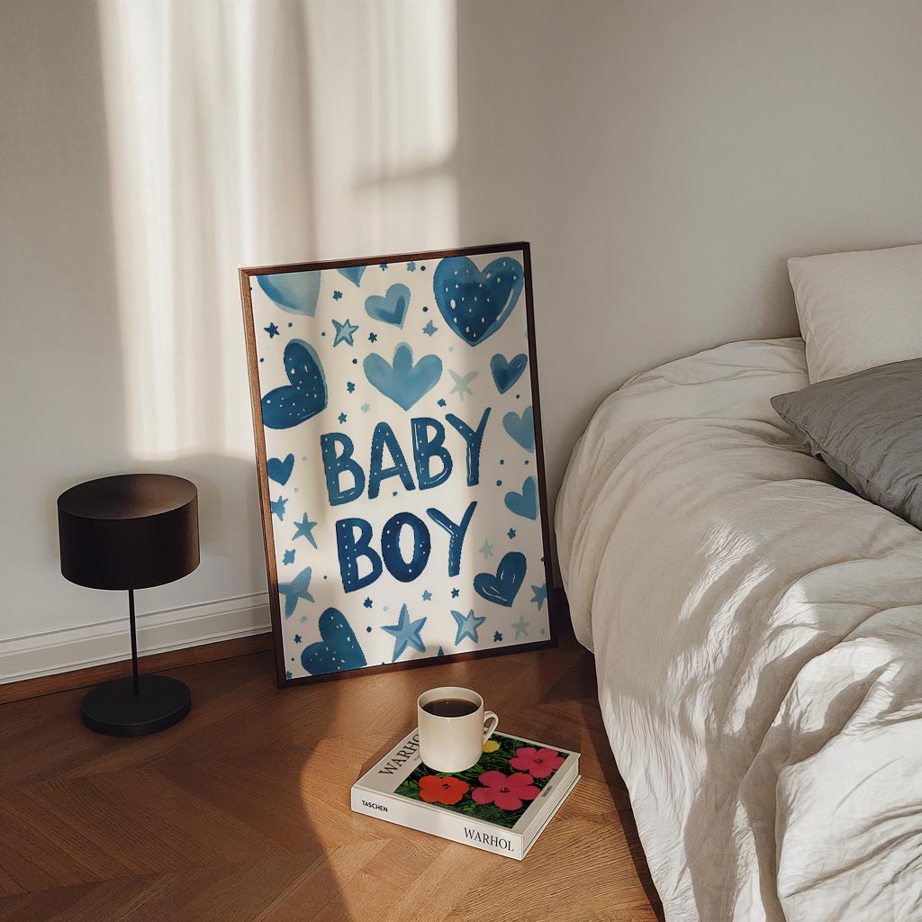 Blauwe Babyjongen Poster-WallArtistic