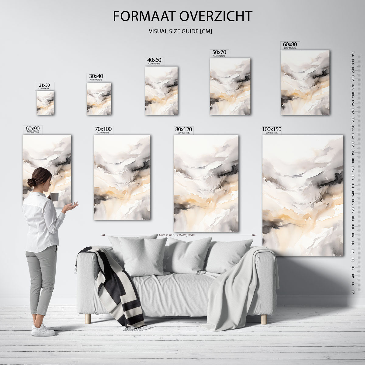 Abstracte landschapsweergave Poster