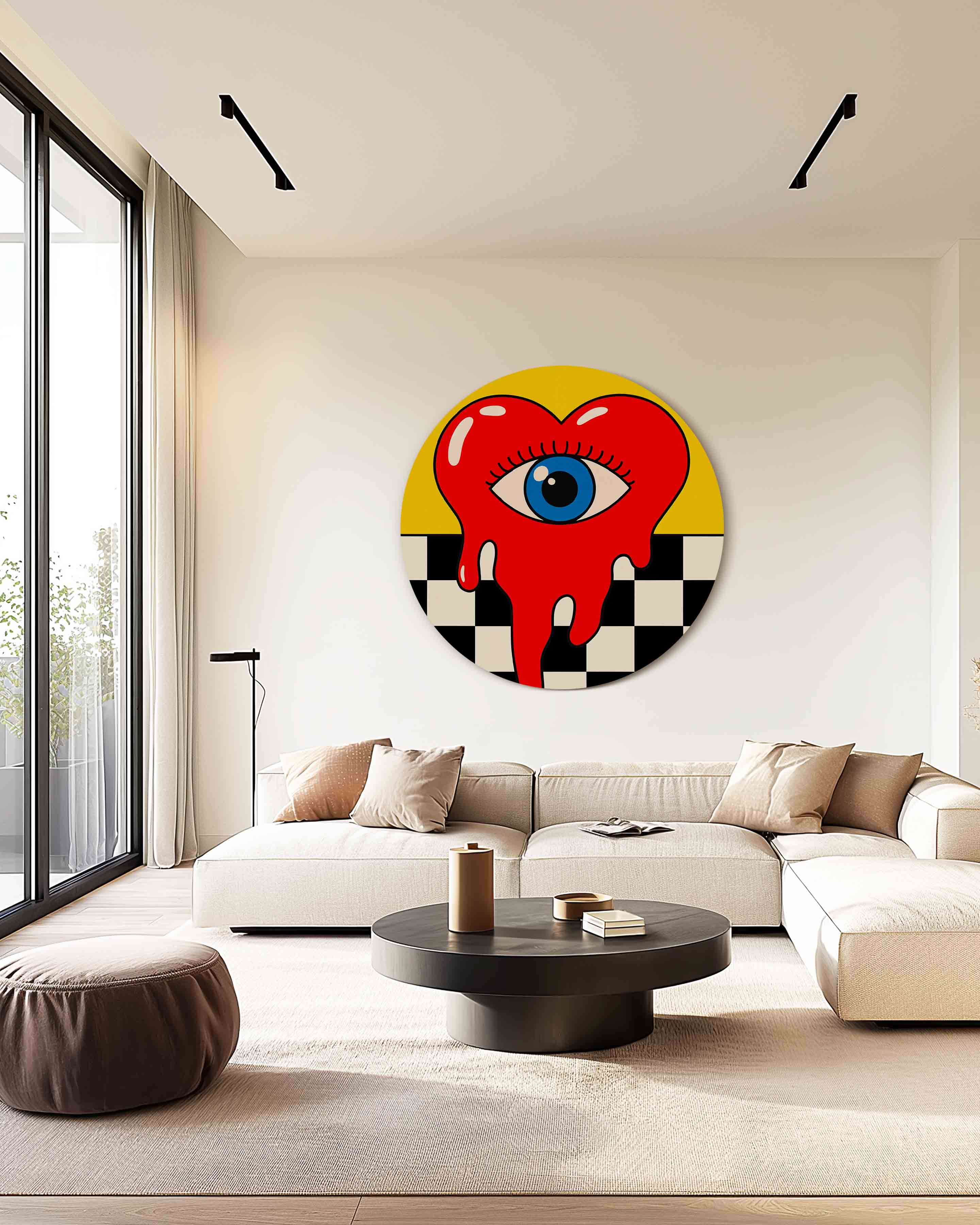 Rood hart met oog Muurcirkel