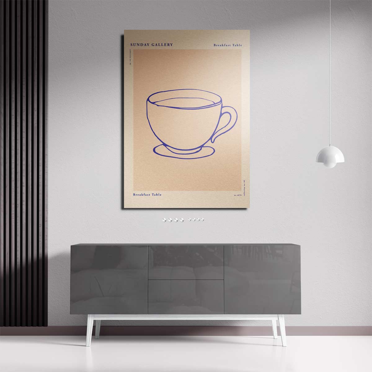 Vintage Ontbijtkop Schilderij Kunstwerk-canvas-dibond-plexiglas-wanddecoratie-WallArtistic