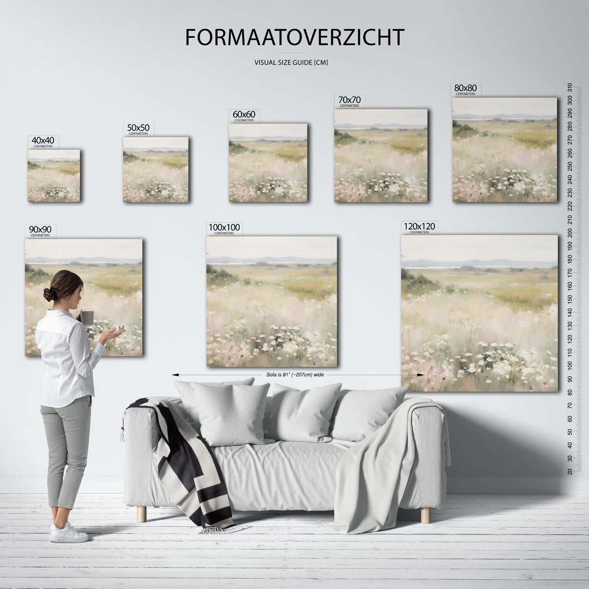 Bloemenveld landschap Poster