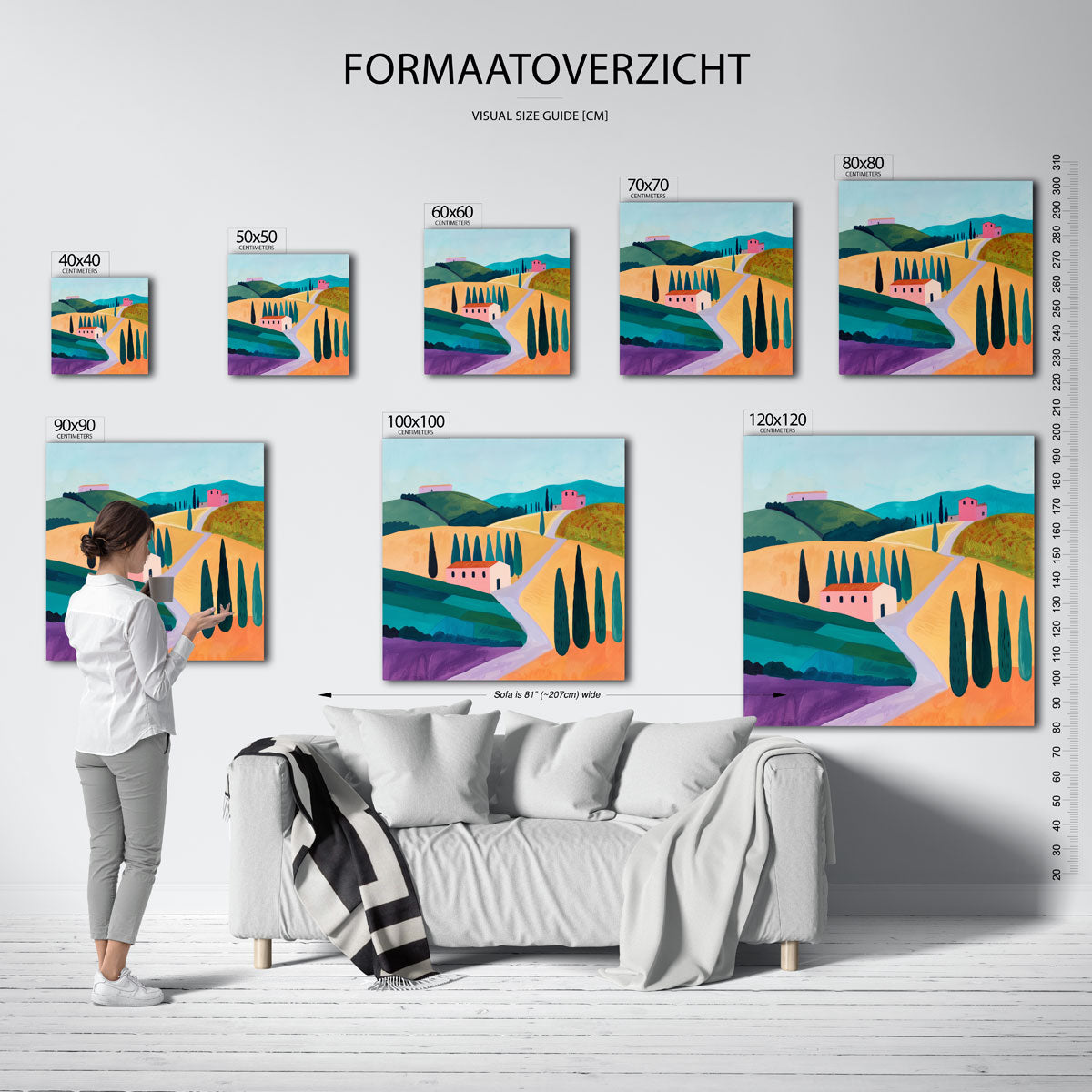 Landschap met cipressen Poster