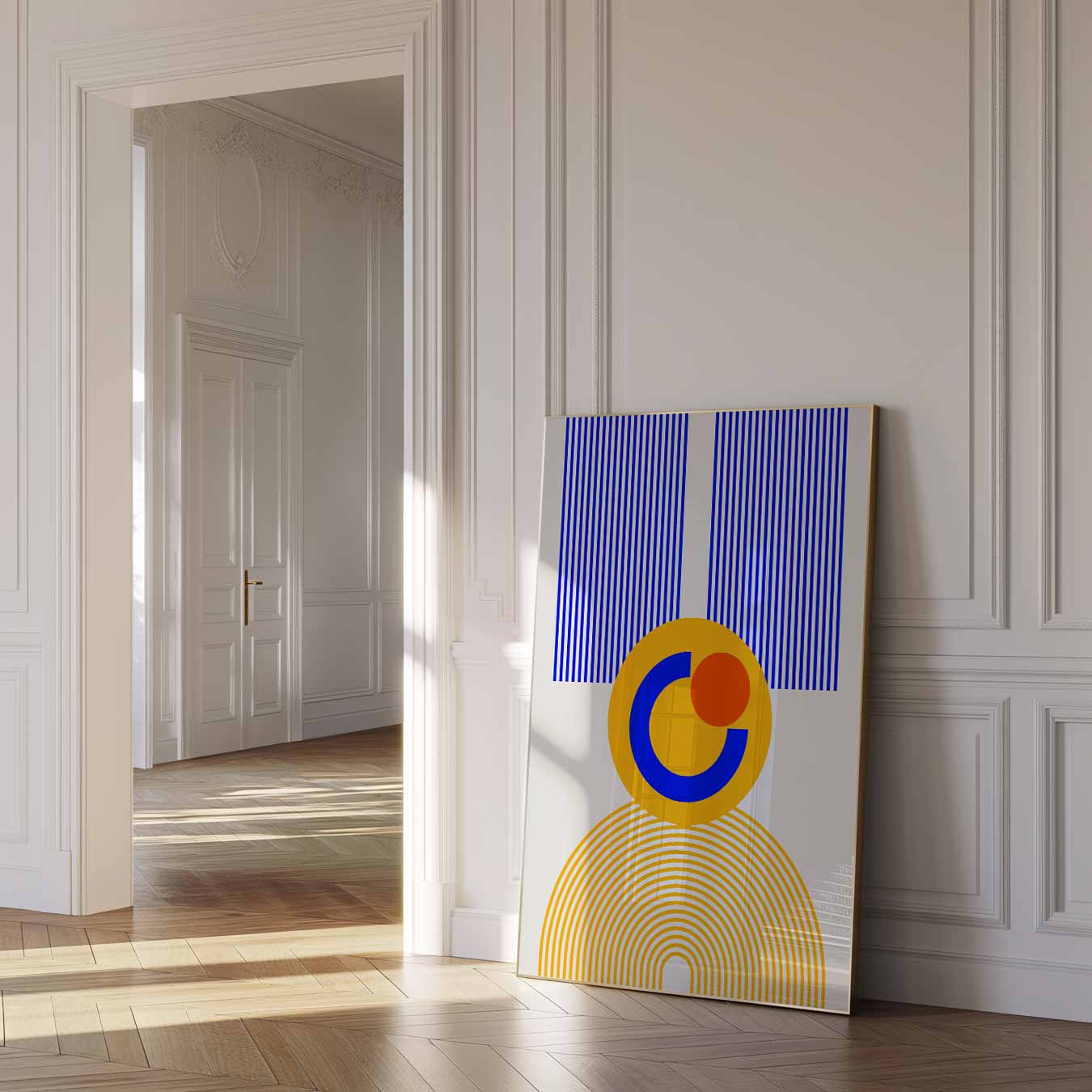 Vrolijke Geometrische Kunstposter-WallArtistic