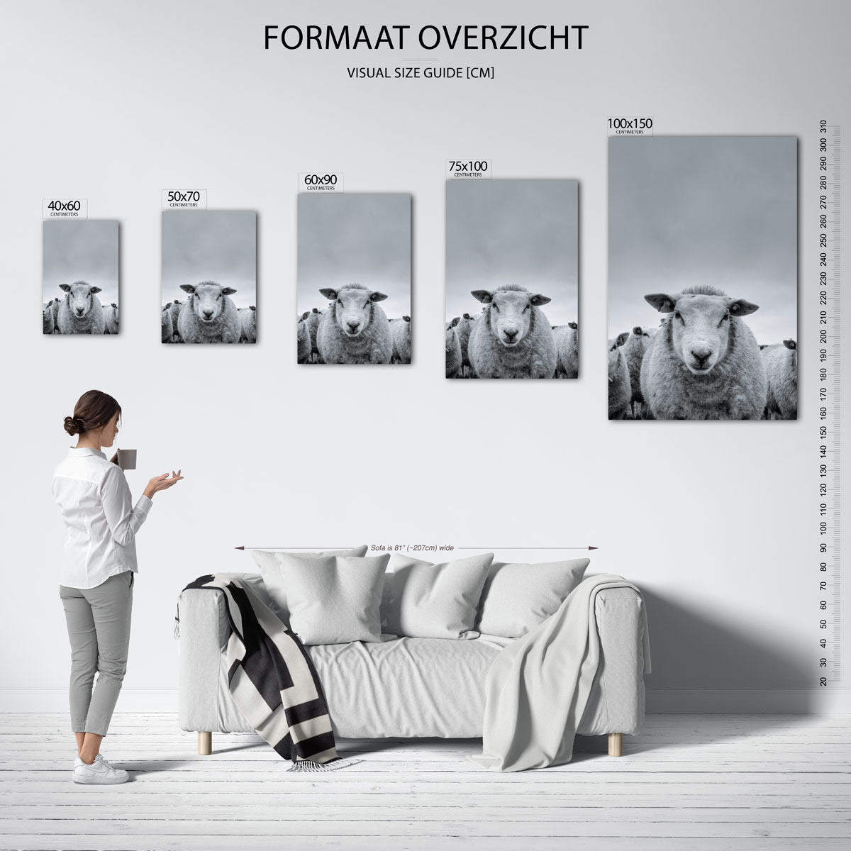 Schapenportret Kunstwerk