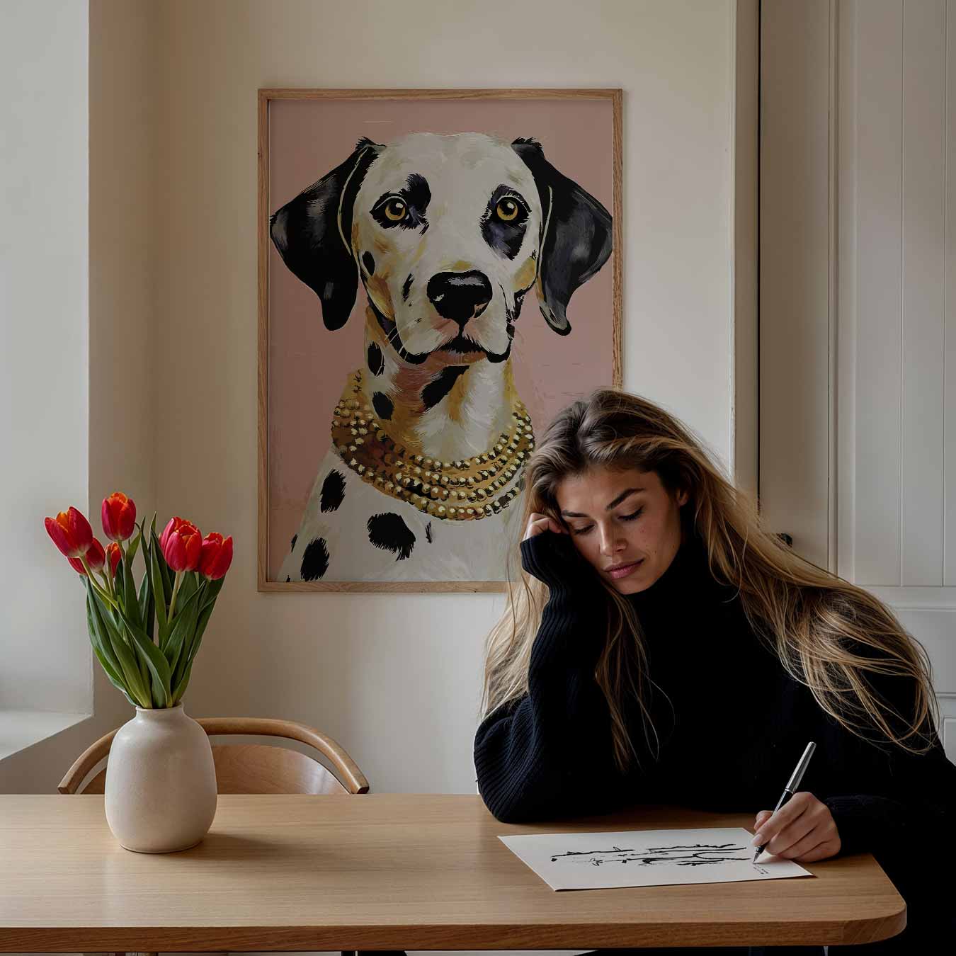 Stijlvolle Dalmatier Portret Poster-WallArtistic