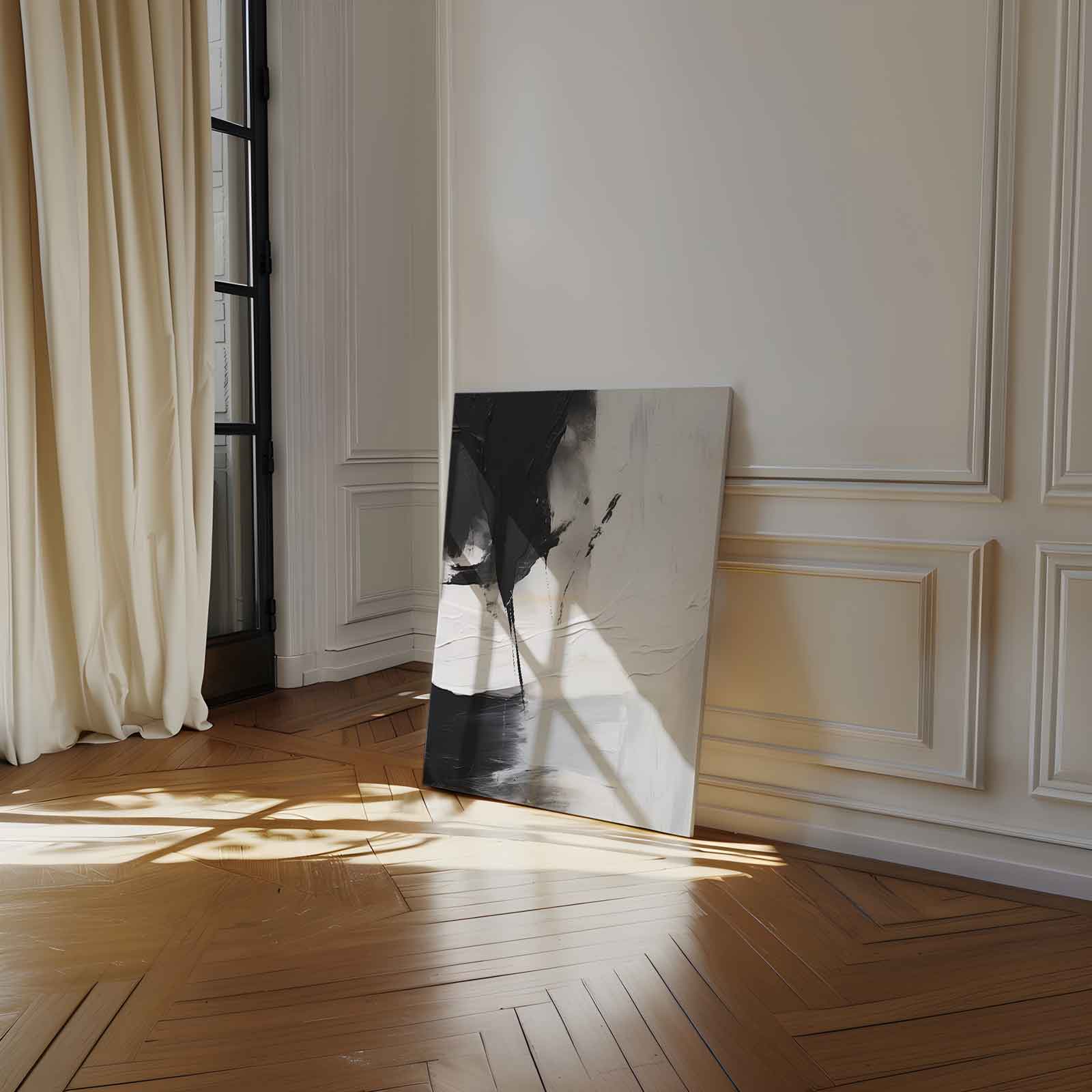 Eclips in Monochroom Kunstwerk-canvas-dibond-plexiglas-wanddecoratie-WallArtistic