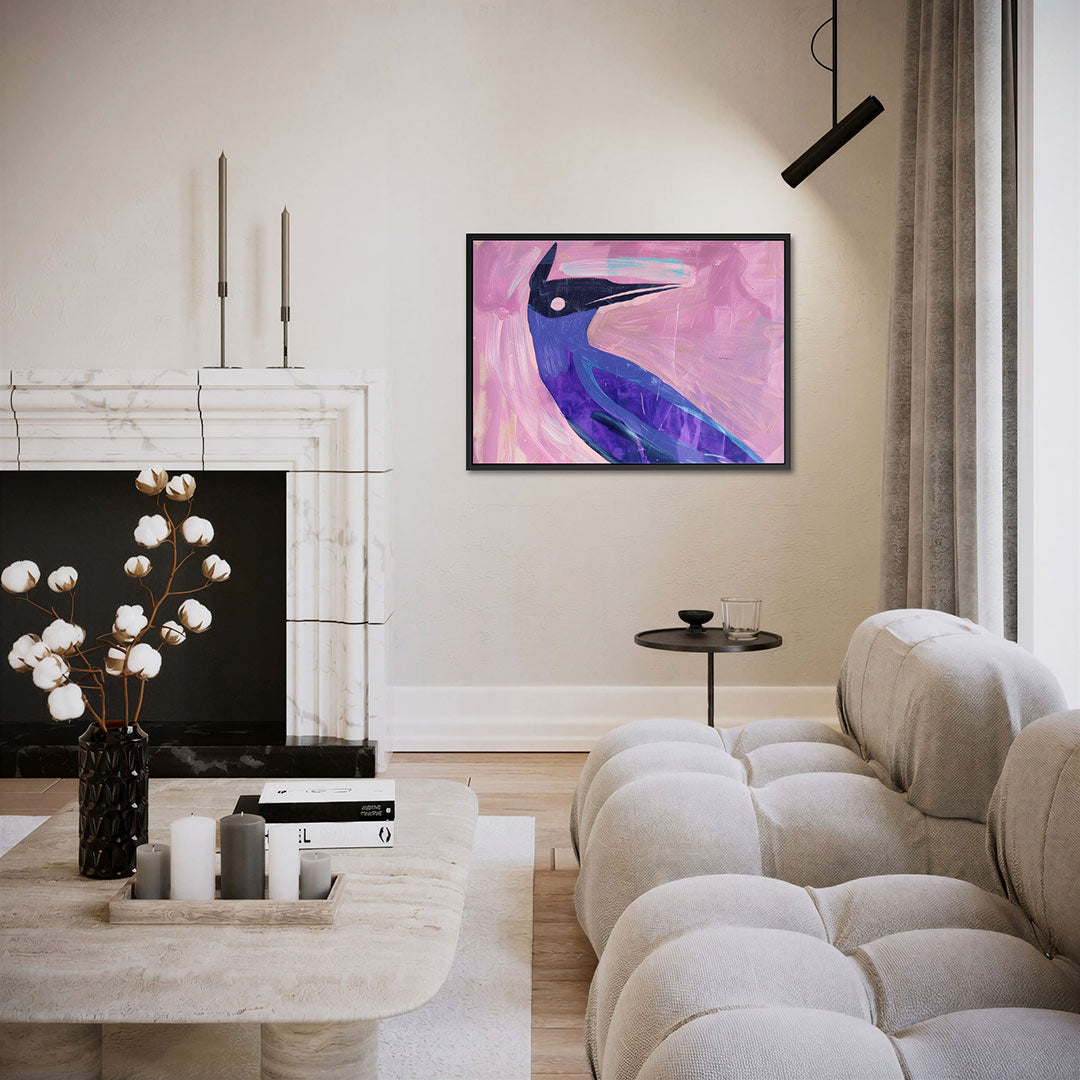 Vogelsilhouet in kleur Kunstwerk