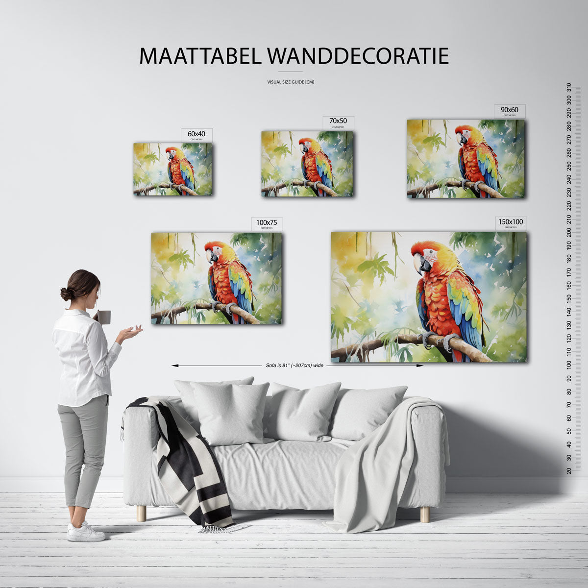 Vrolijke papegaai Kunstwerk