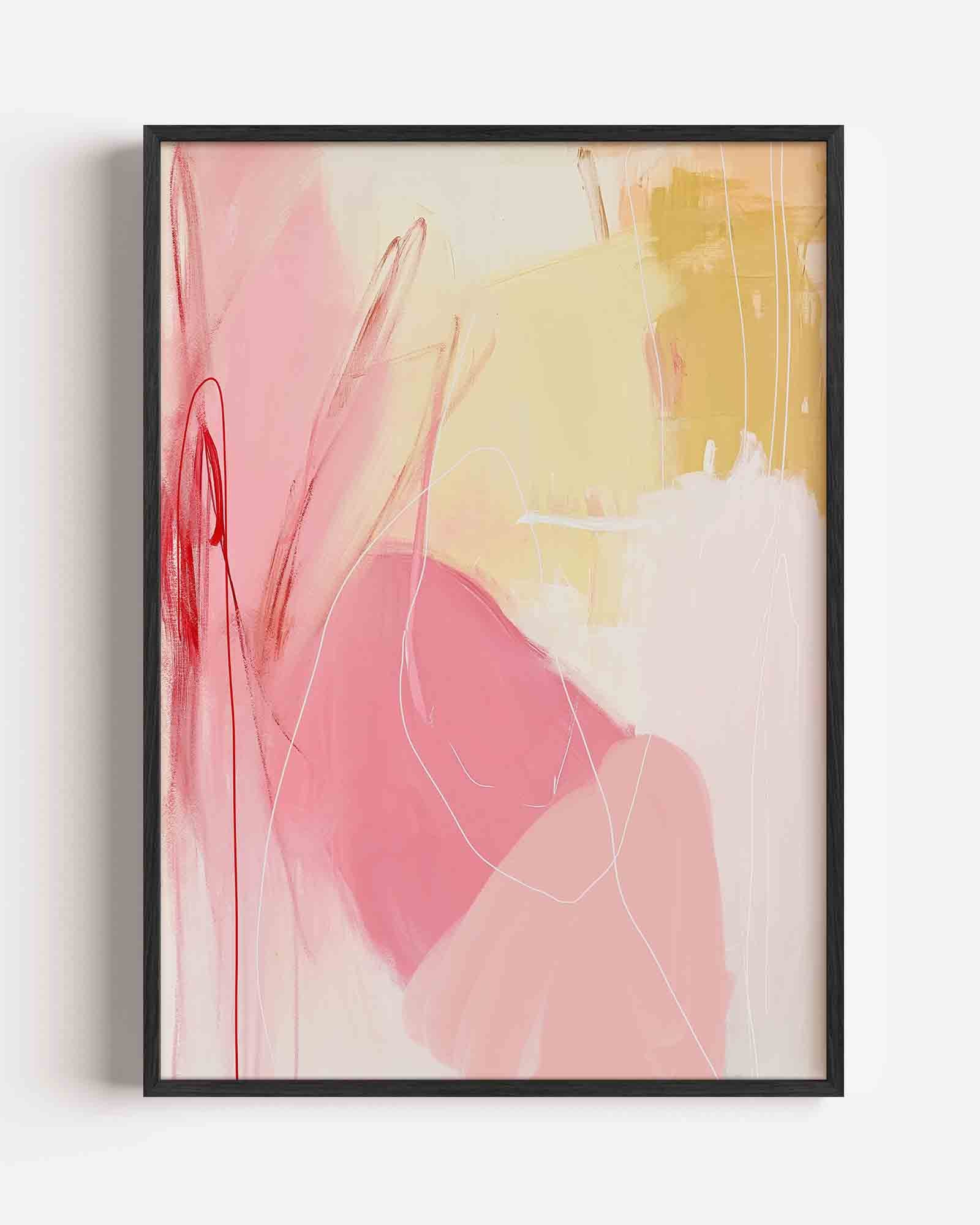 Abstracte roze en gele Poster