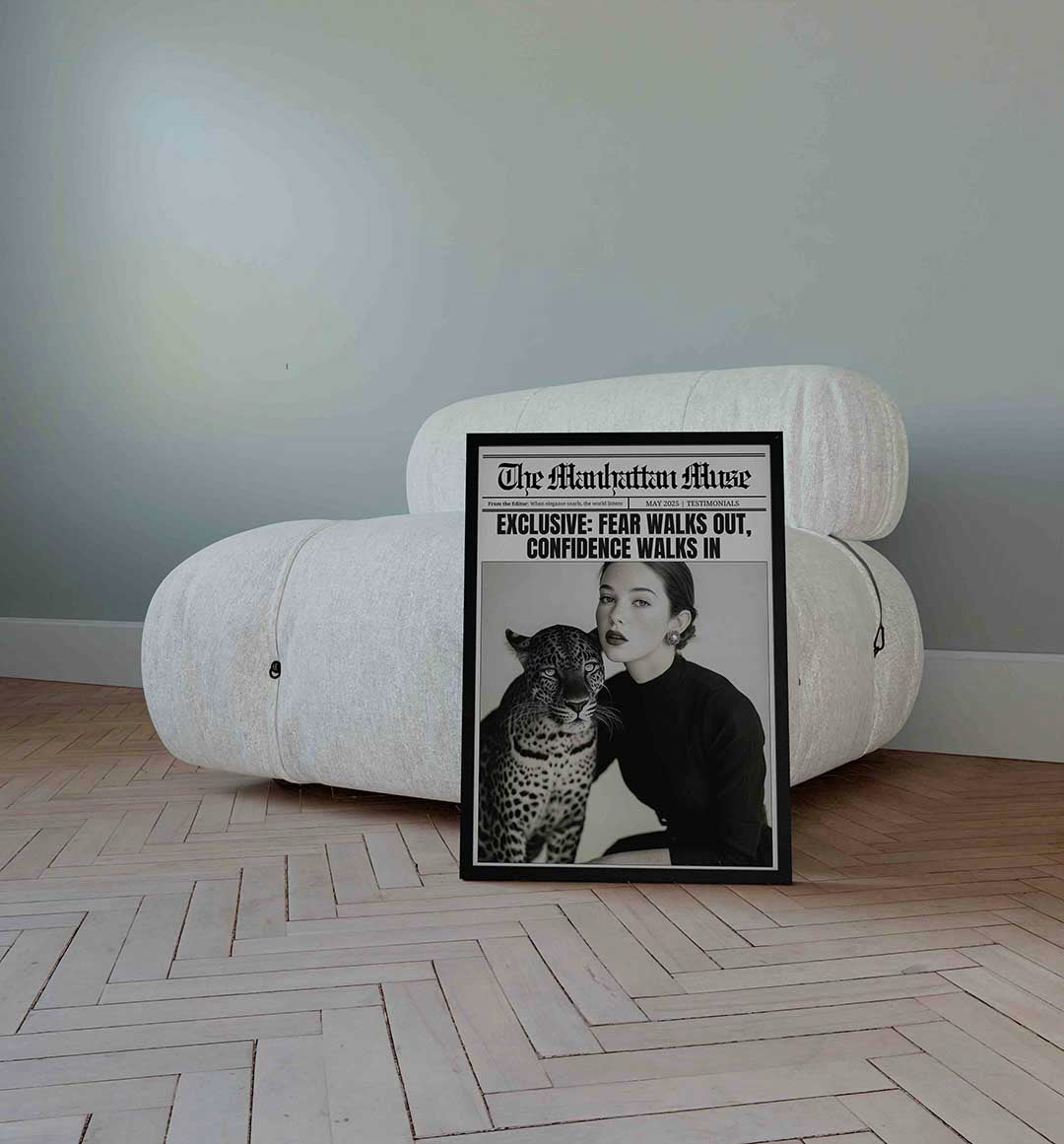 Vrouw en luipaard Poster
