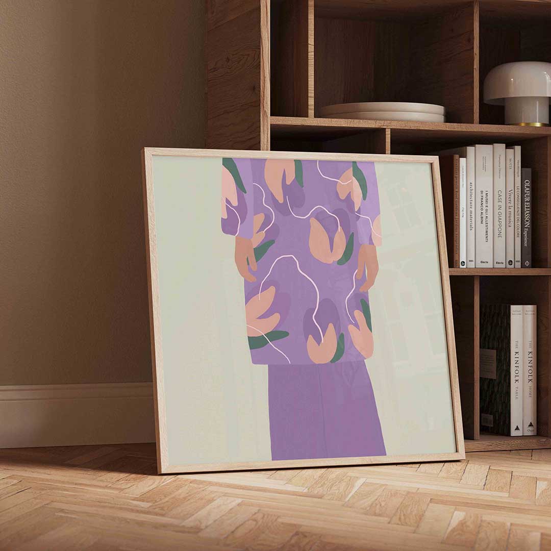 Figuur met bloemenpatroon Poster