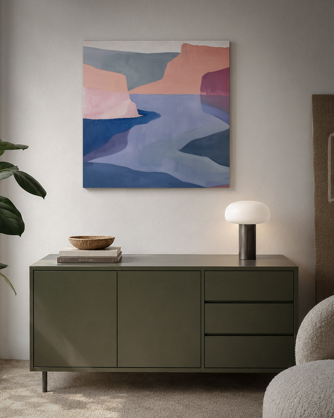 Vloeiende kleurenlandschap Kunstwerk