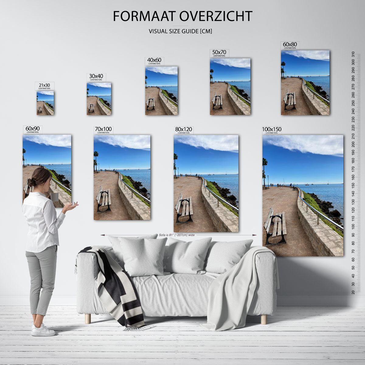 Zeezicht promenade Poster