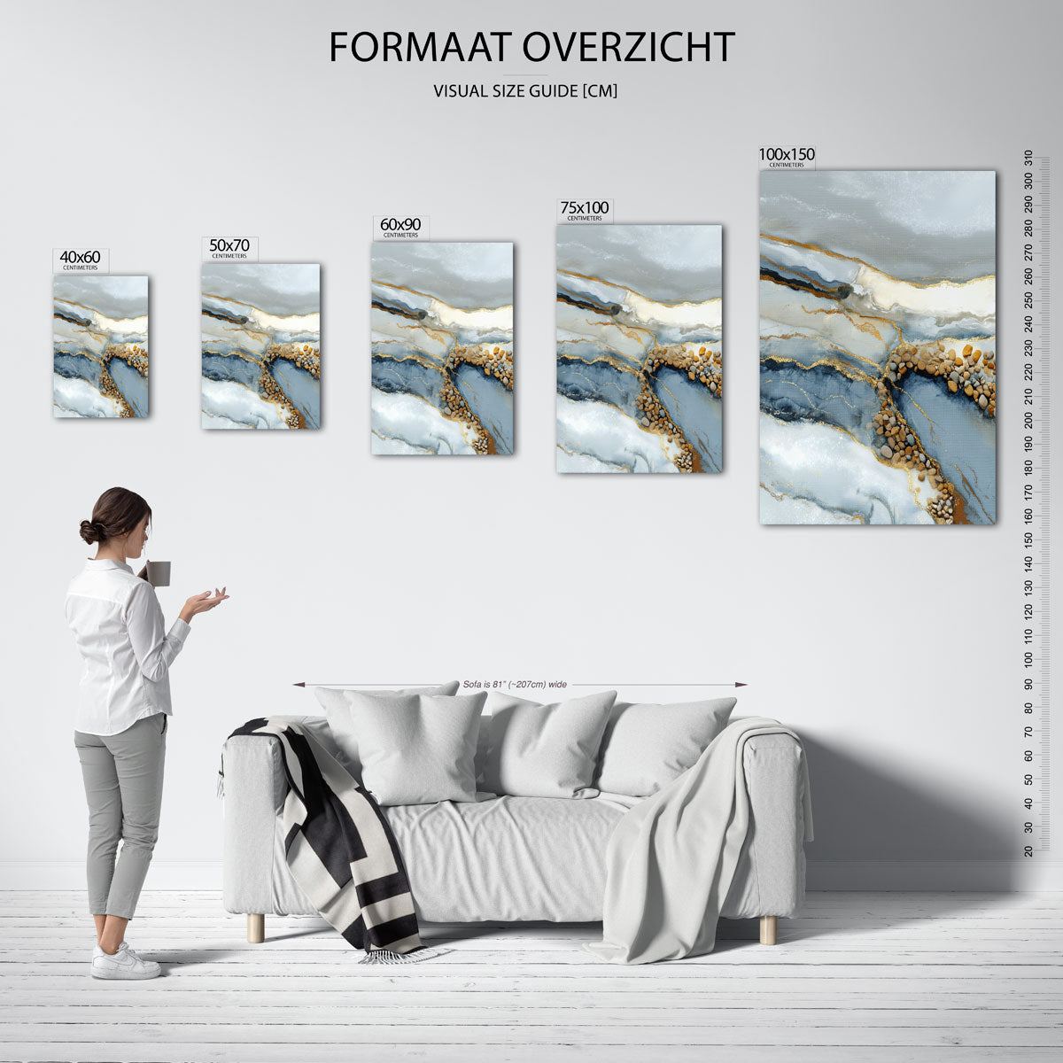 Organische lijnen compositie Kunstwerk