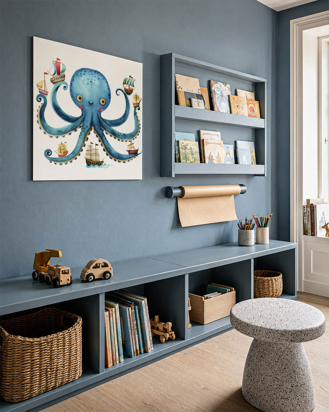 Vrolijke octopus illustratie Kunstwerk