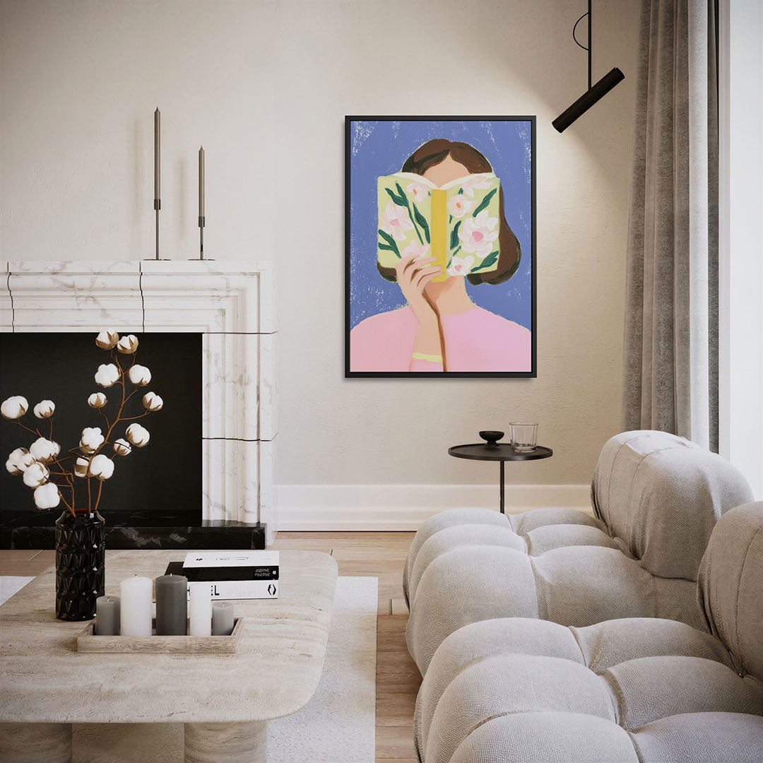 Vrouw met boek Kunstwerk