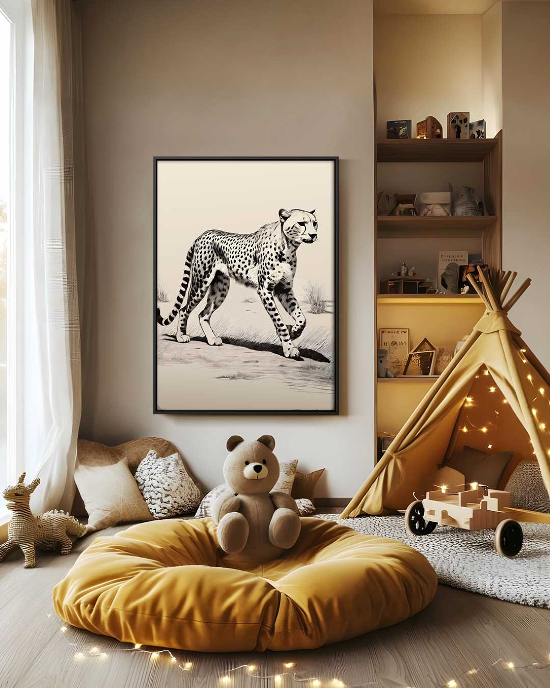 Majestätischer Gepard in der Savanne (Kunstwerk)