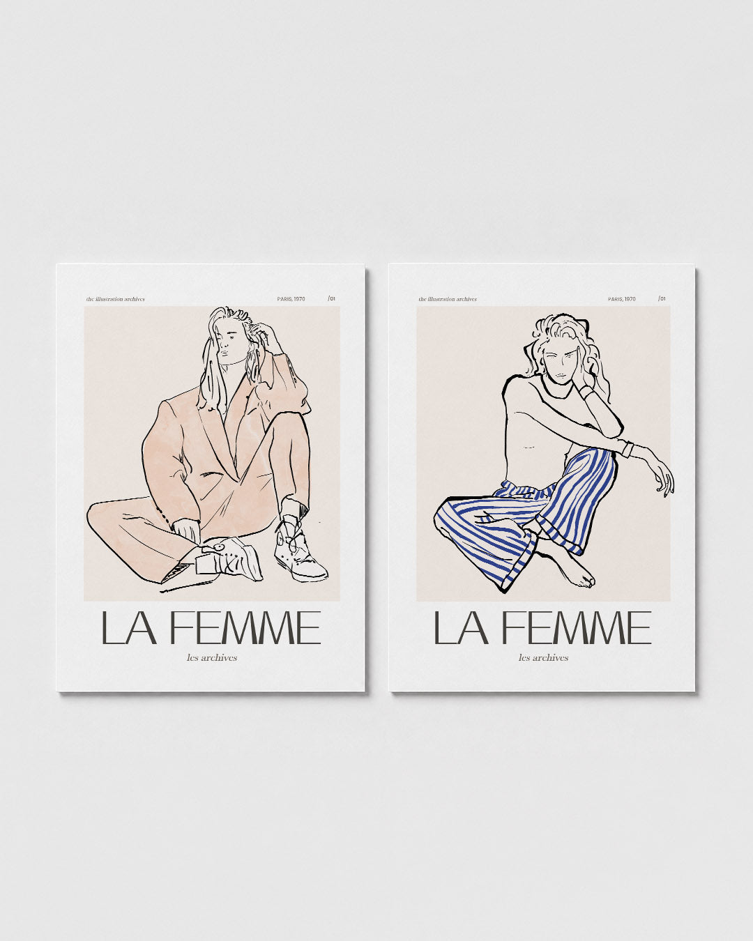 Lijn en pastel Posterset