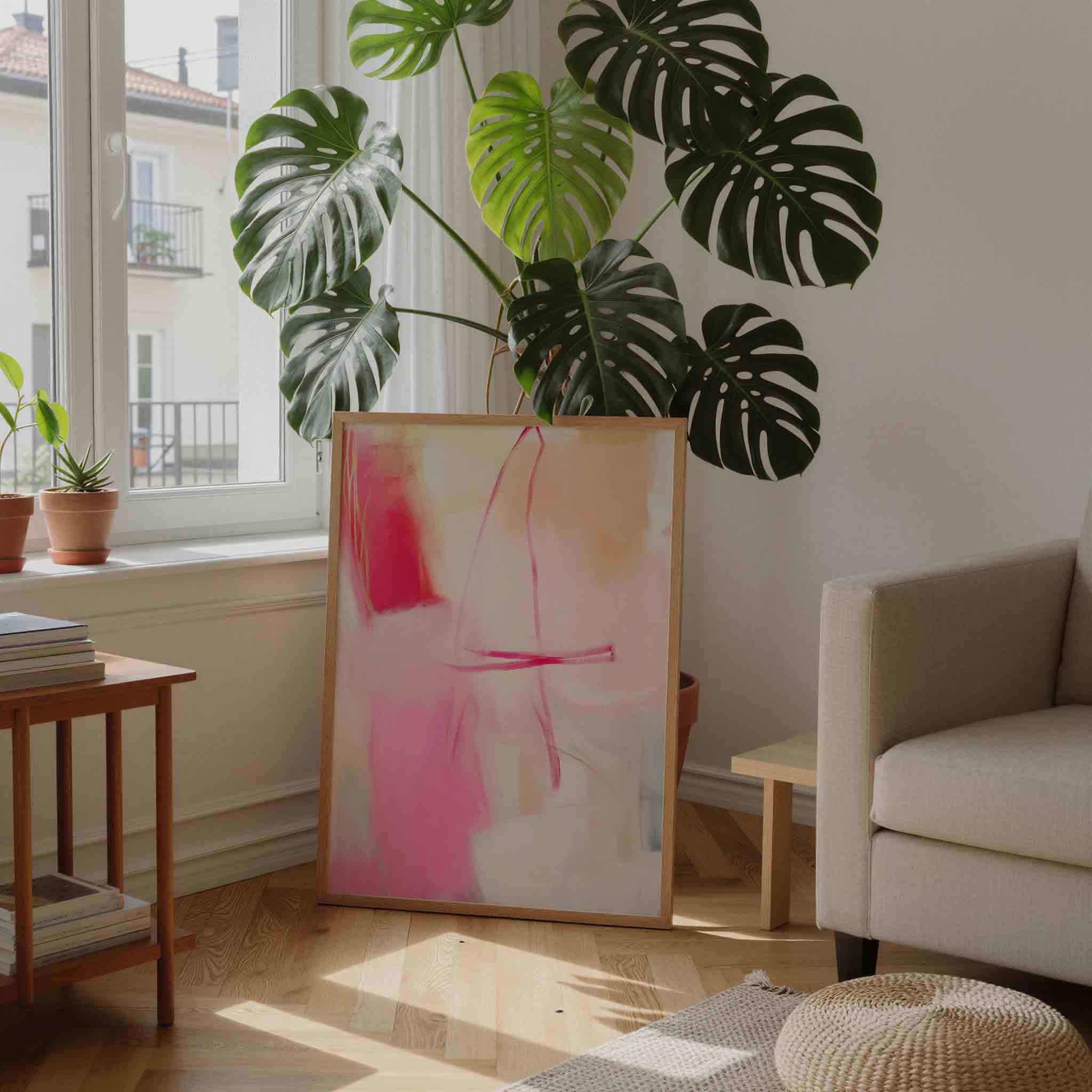 Abstracte roze vormen Poster