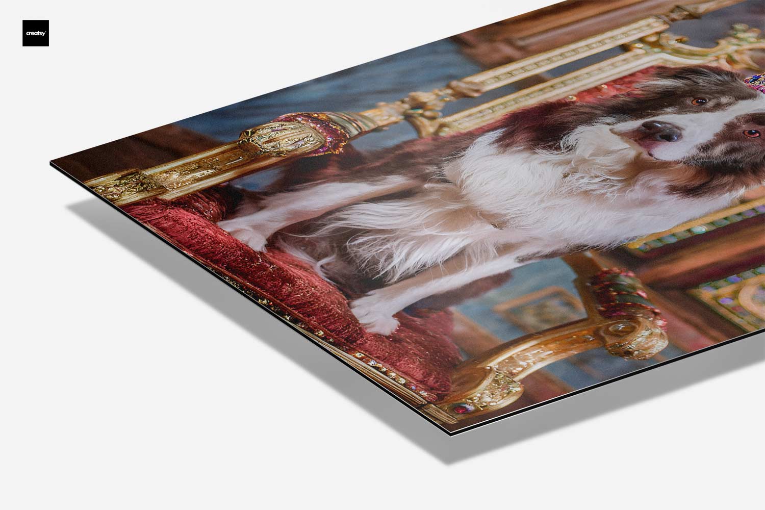 Kunstwerk: Königlicher Hund auf dem Thron