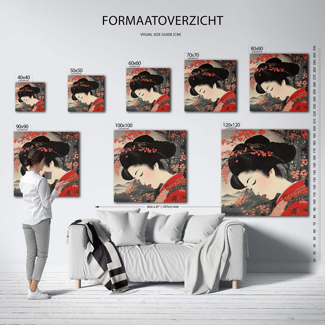 Elegante vrouwelijke portret Kunstwerk