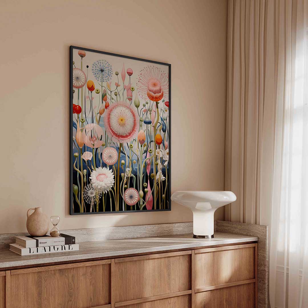 Bloemen en stengels Poster