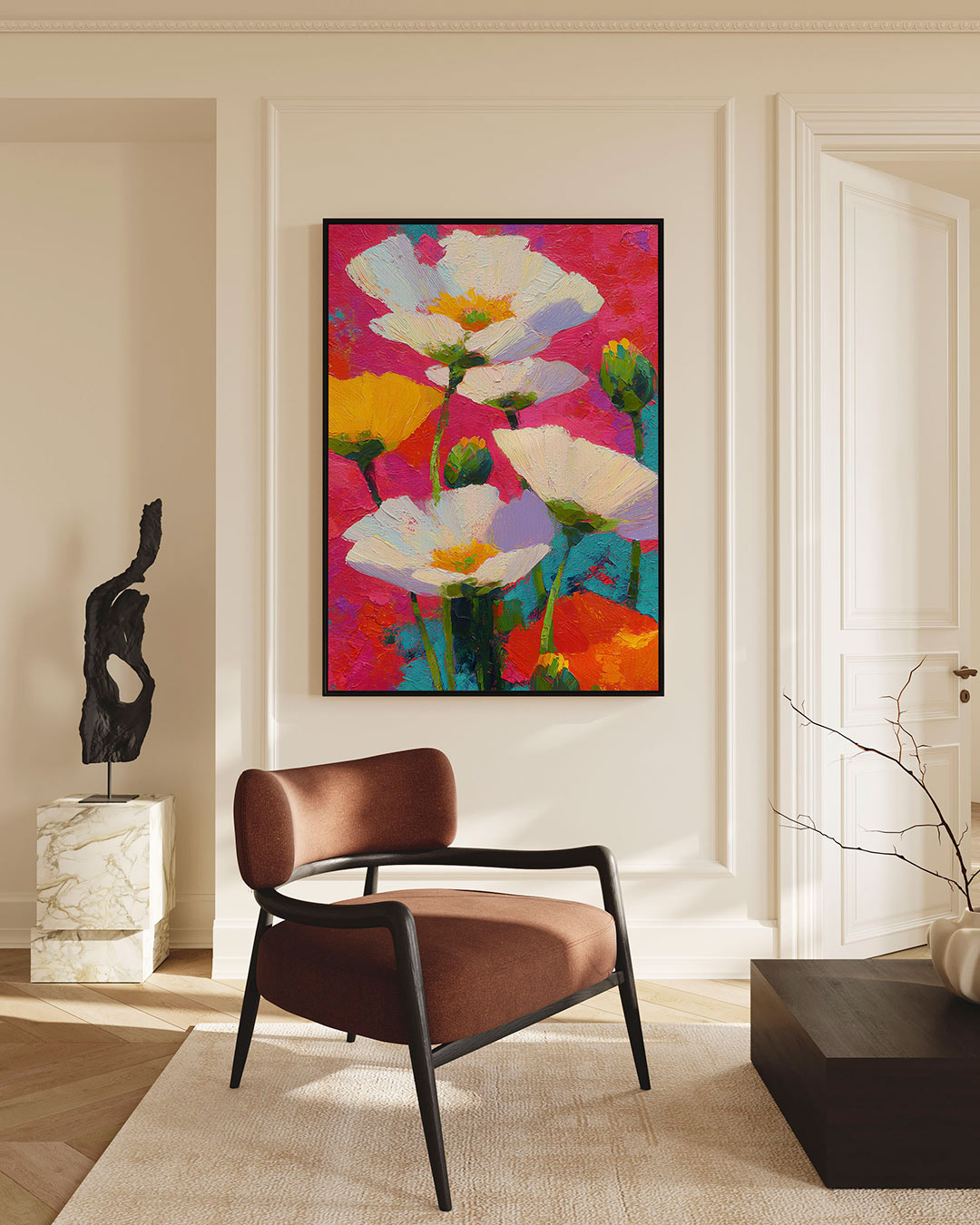 Bloemrijke kleurenexplosie Kunstwerk