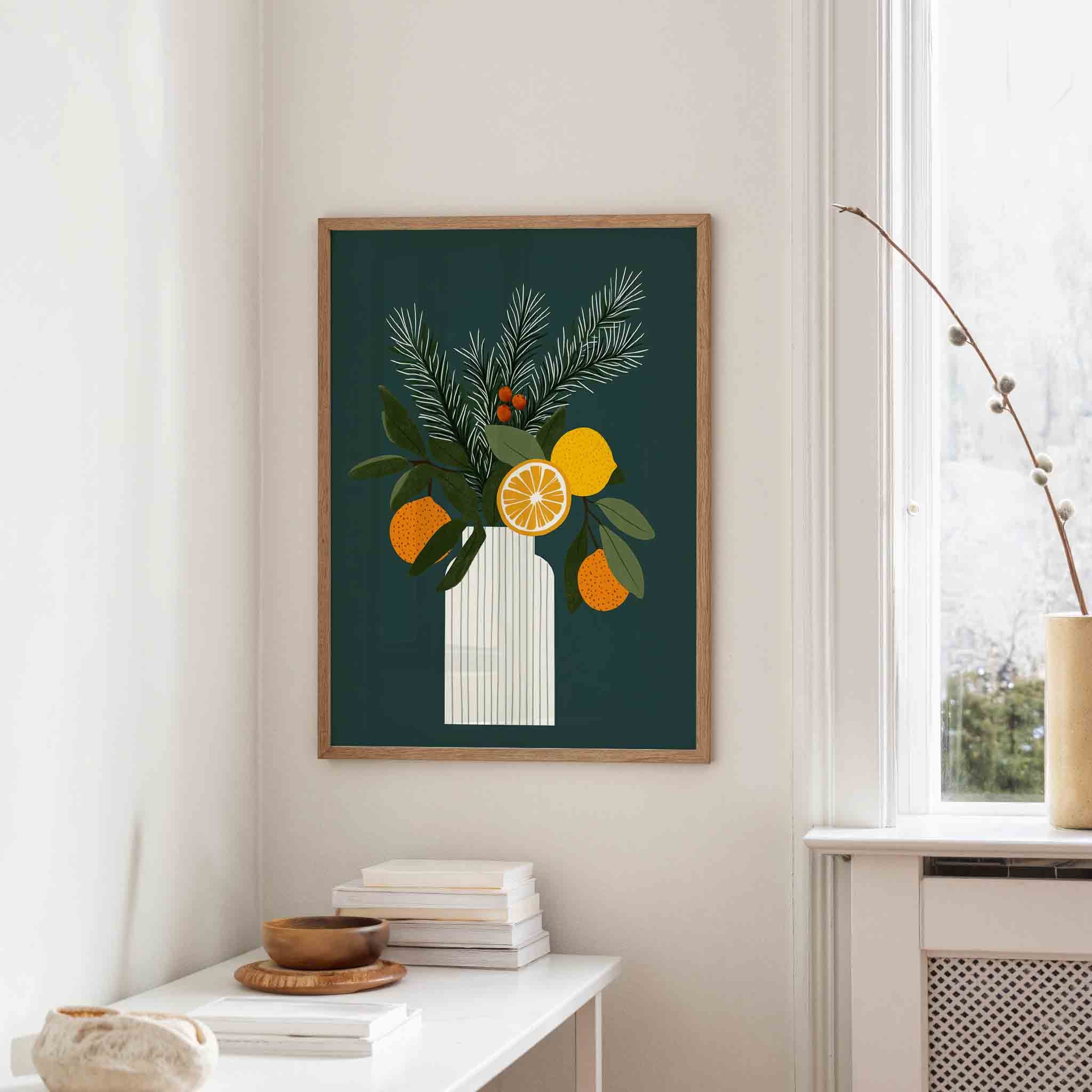 Citrus en dennentakken Poster