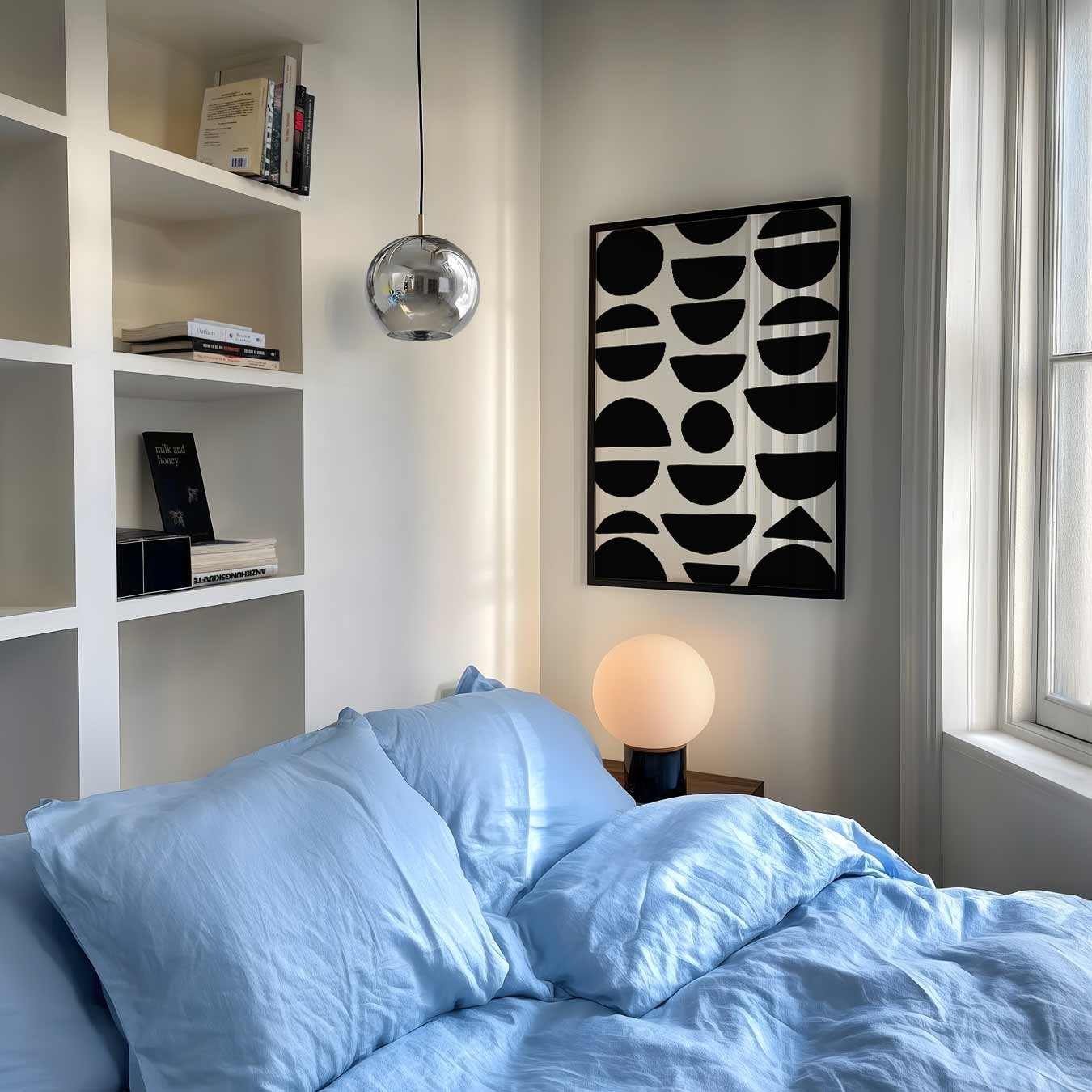 Moderne Zwart-Wit Geometrische Poster-WallArtistic