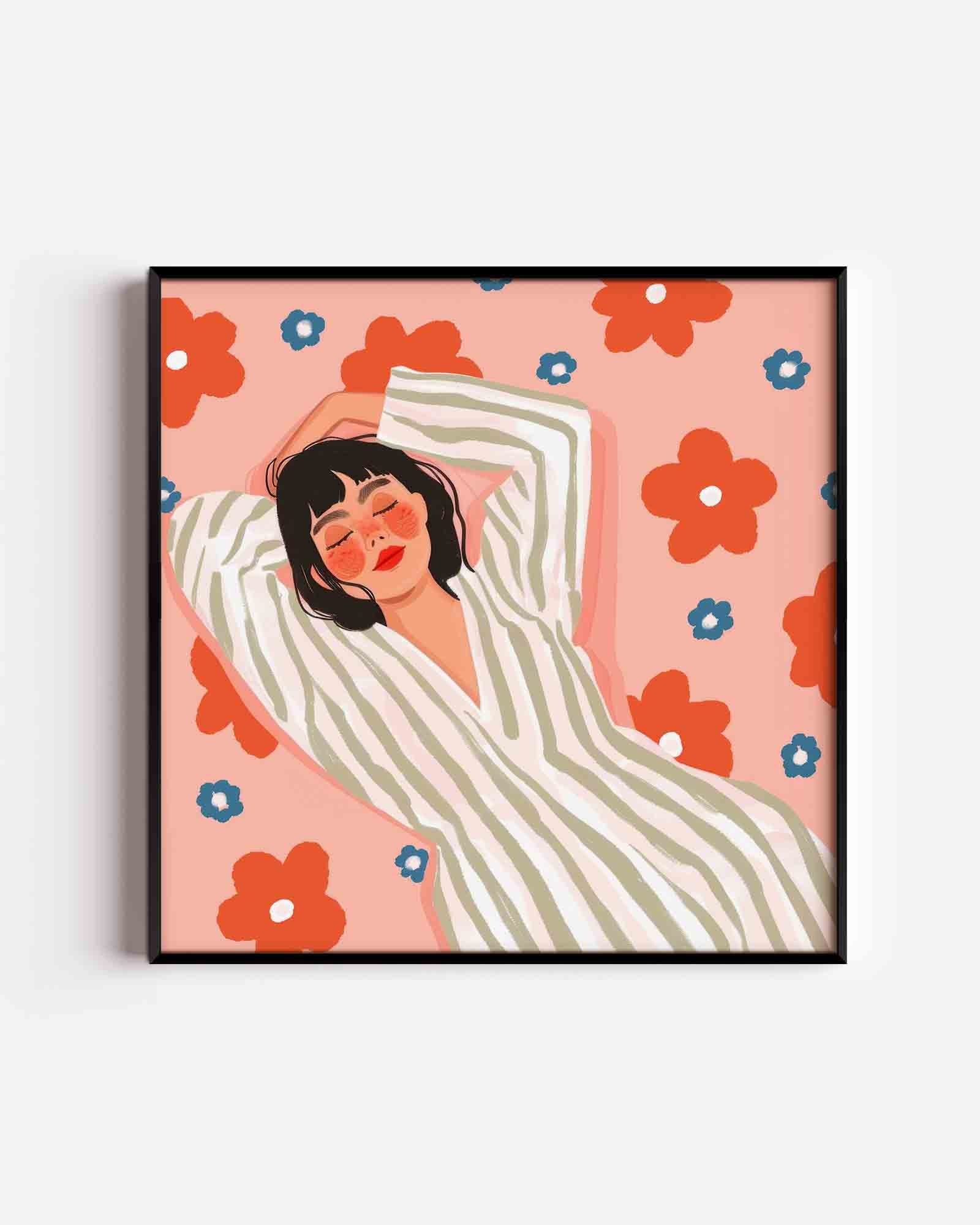 Vrouw met bloemen Poster