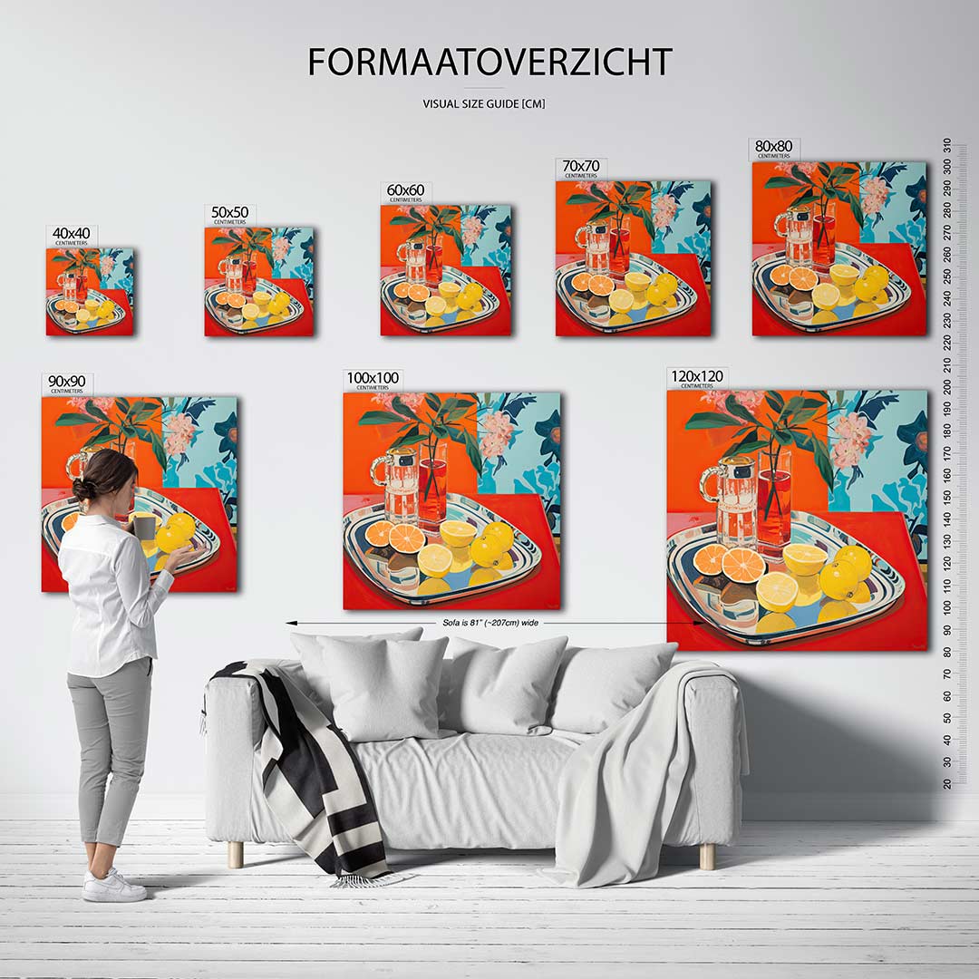 Levendige citrus compositie Kunstwerk